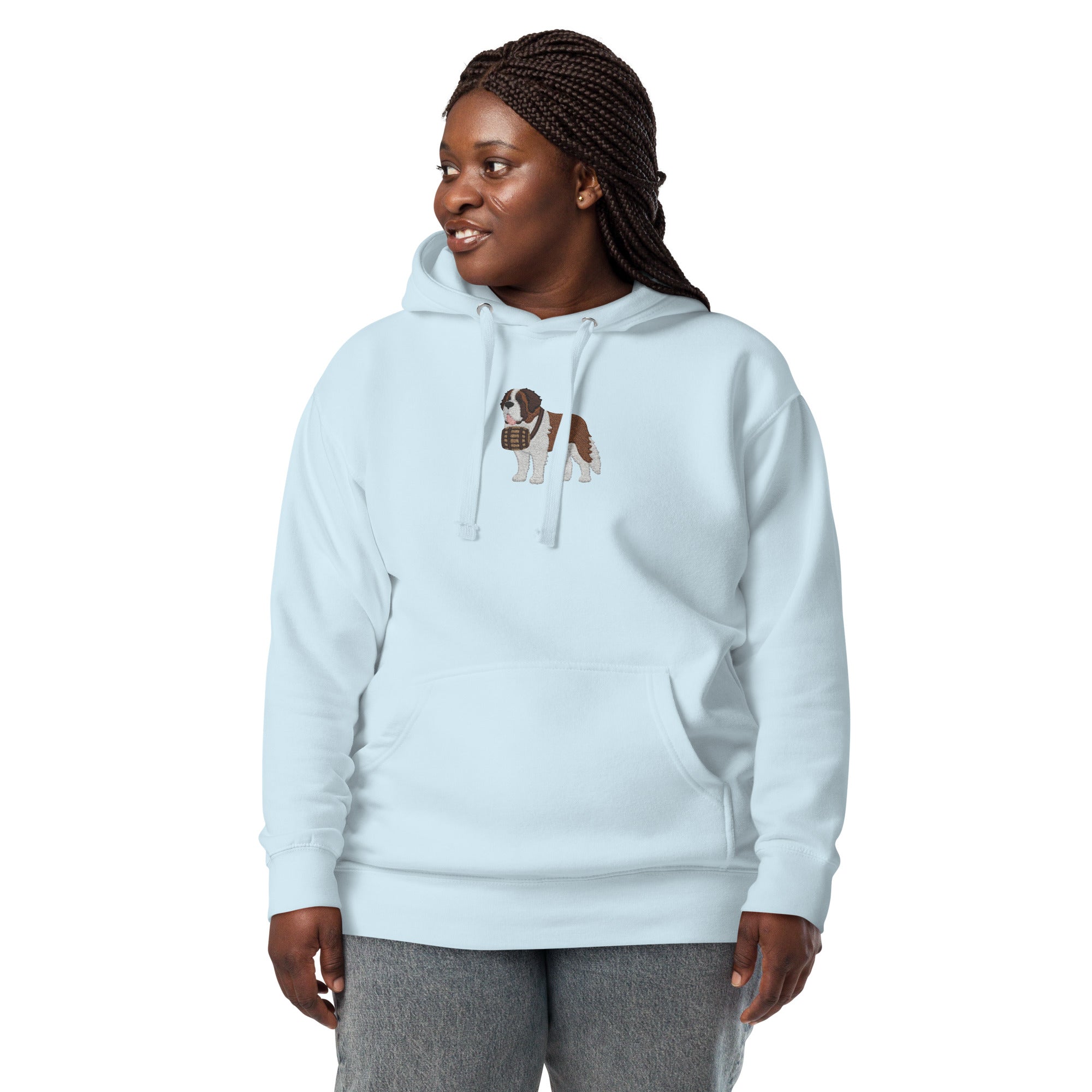 Embroidered Saint Bernard Hoodie - Lucy + Norman