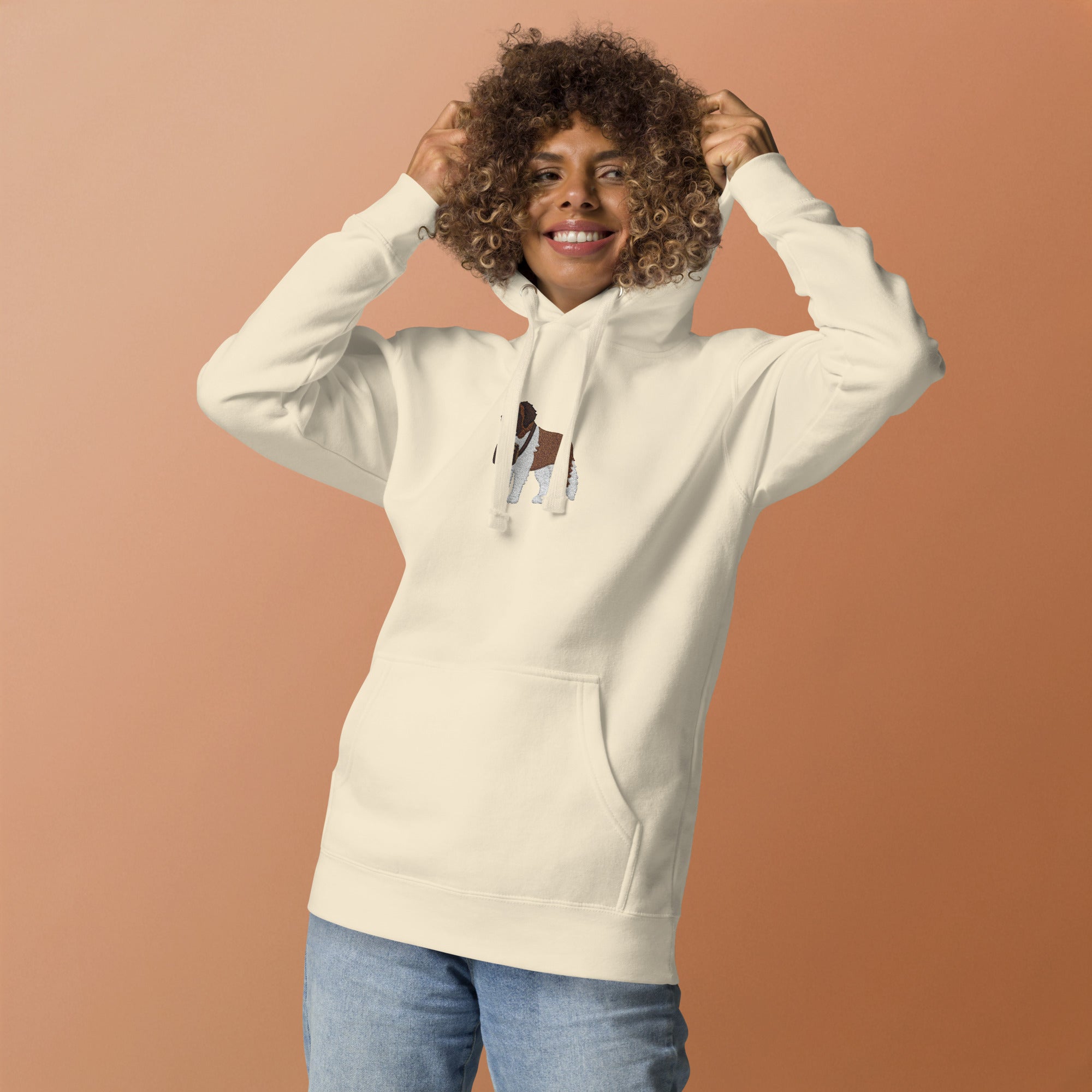 Embroidered Saint Bernard Hoodie - Lucy + Norman
