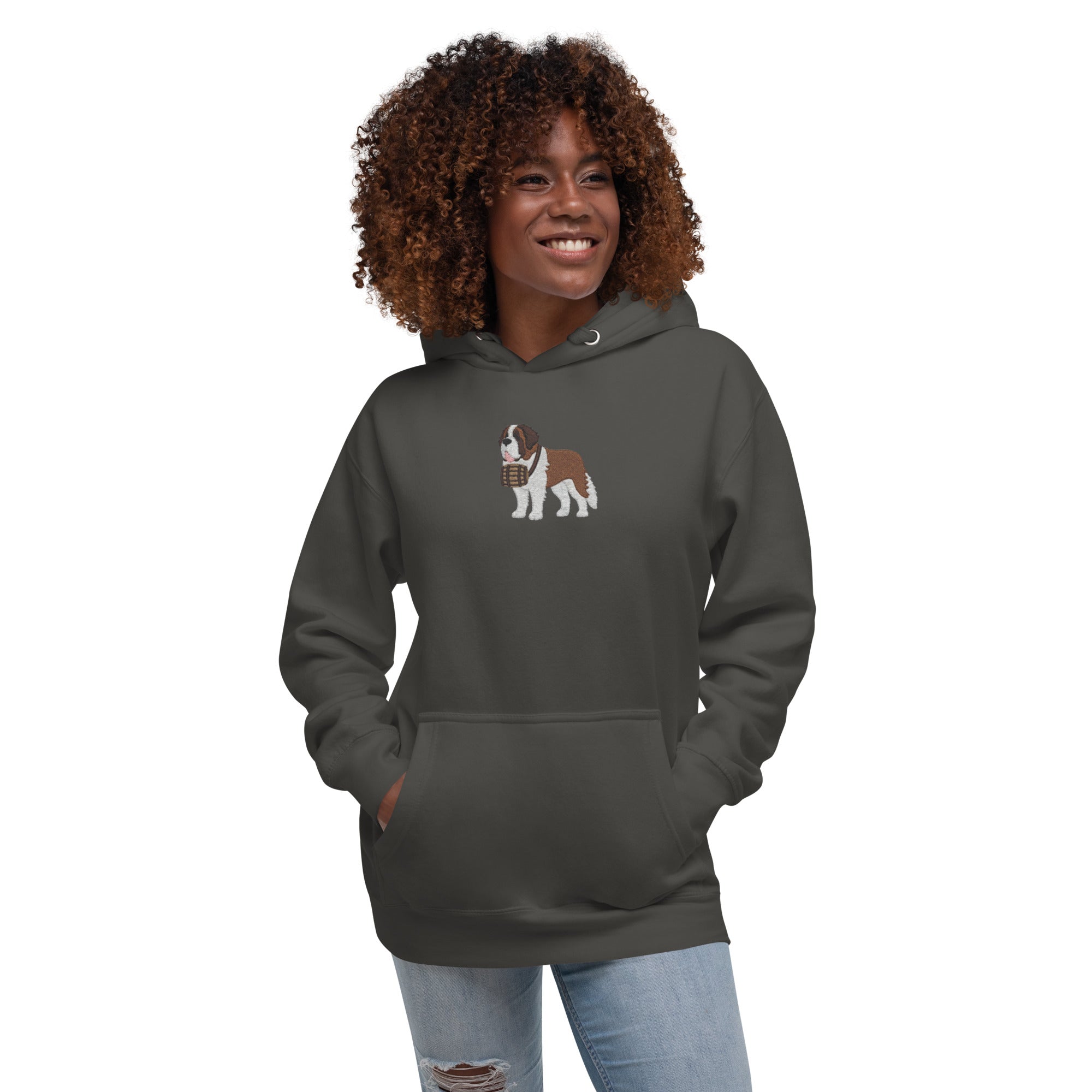 Embroidered Saint Bernard Hoodie - Lucy + Norman