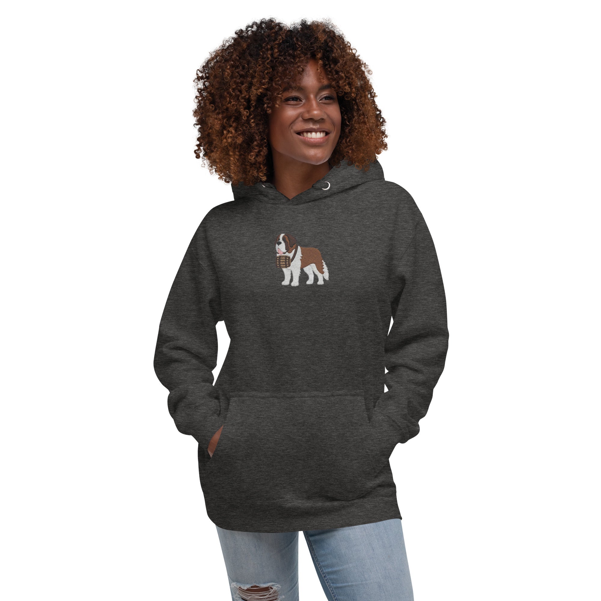 Embroidered Saint Bernard Hoodie - Lucy + Norman
