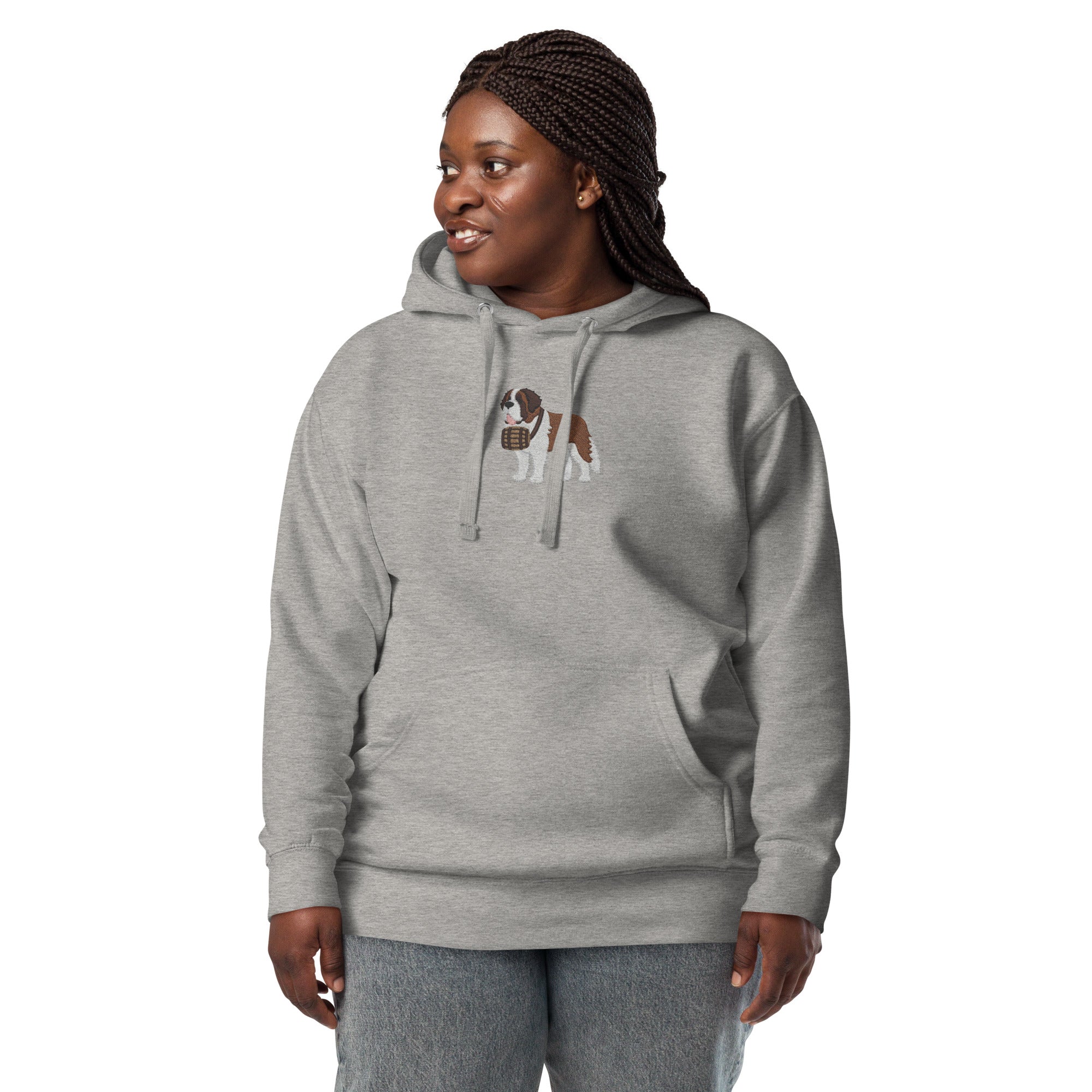 Embroidered Saint Bernard Hoodie - Lucy + Norman
