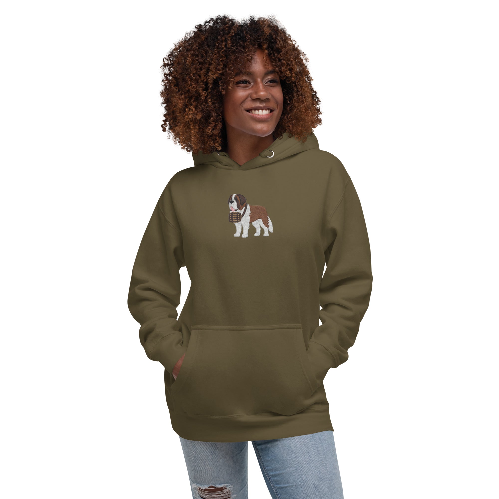 Embroidered Saint Bernard Hoodie - Lucy + Norman