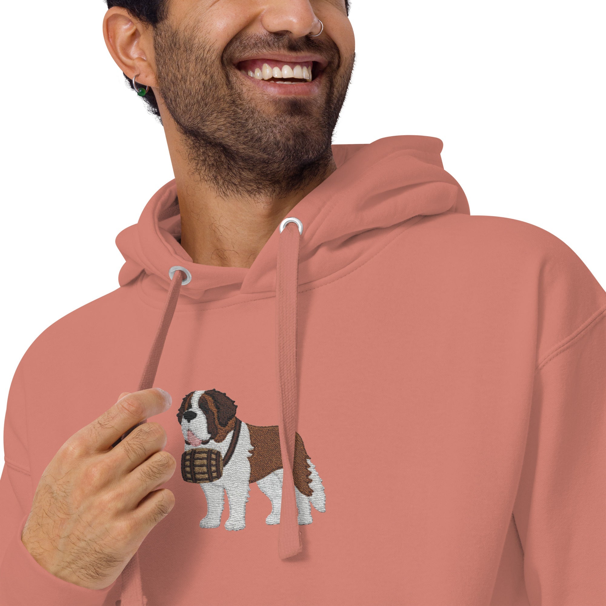 Embroidered Saint Bernard Hoodie - Lucy + Norman