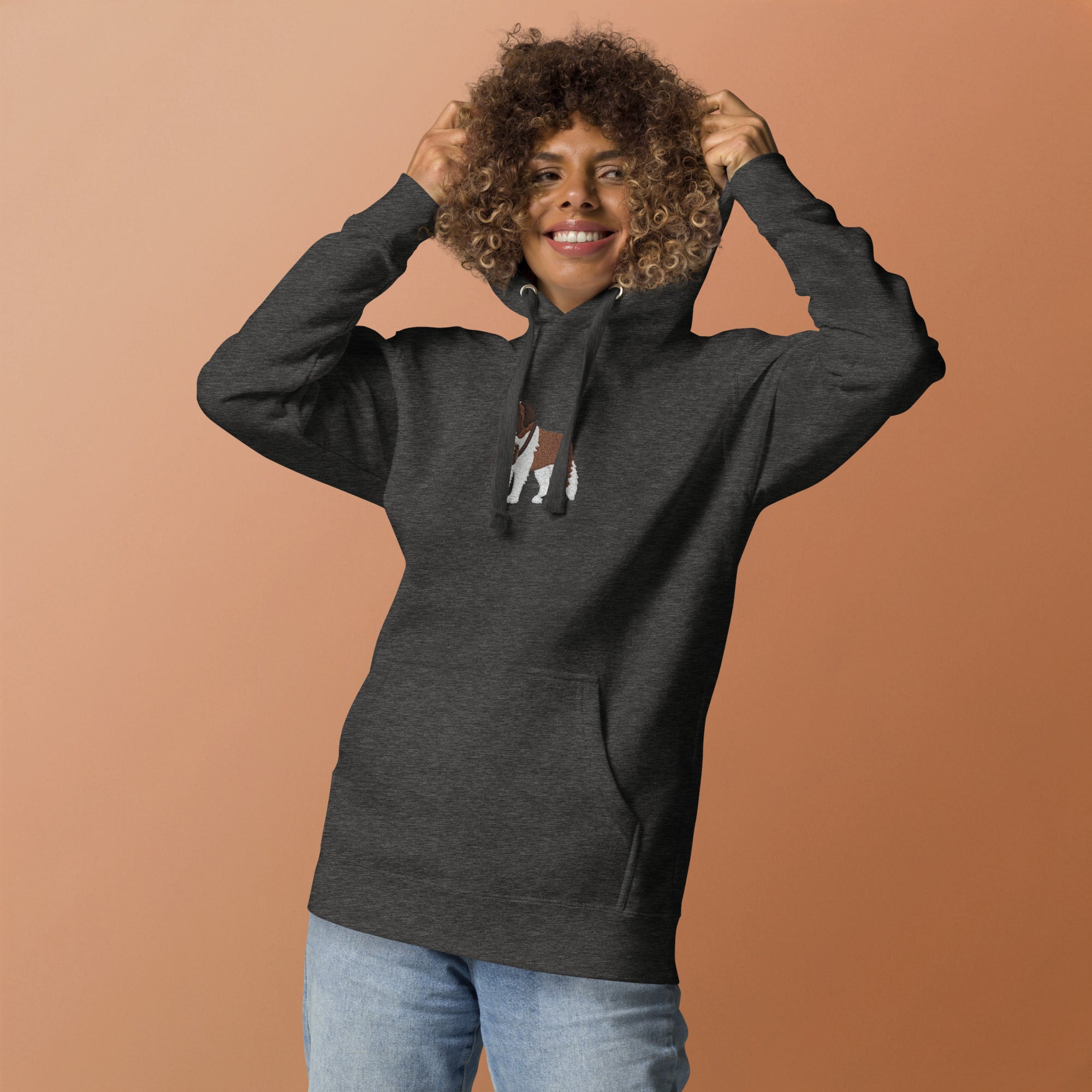 Embroidered Saint Bernard Hoodie - Lucy + Norman