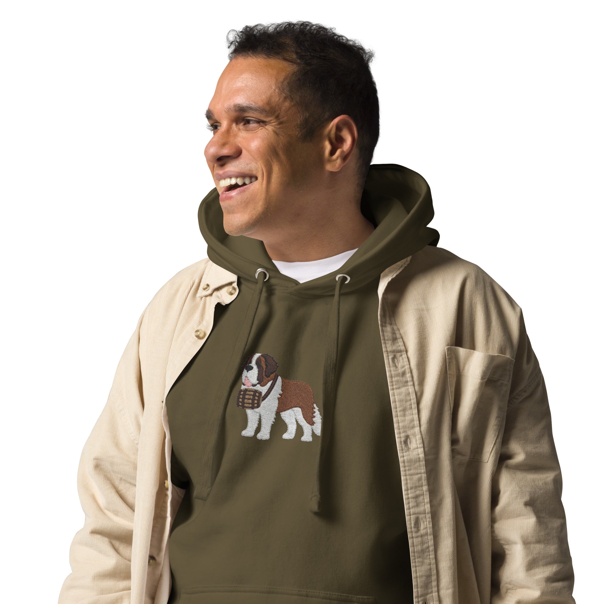 Embroidered Saint Bernard Hoodie - Lucy + Norman