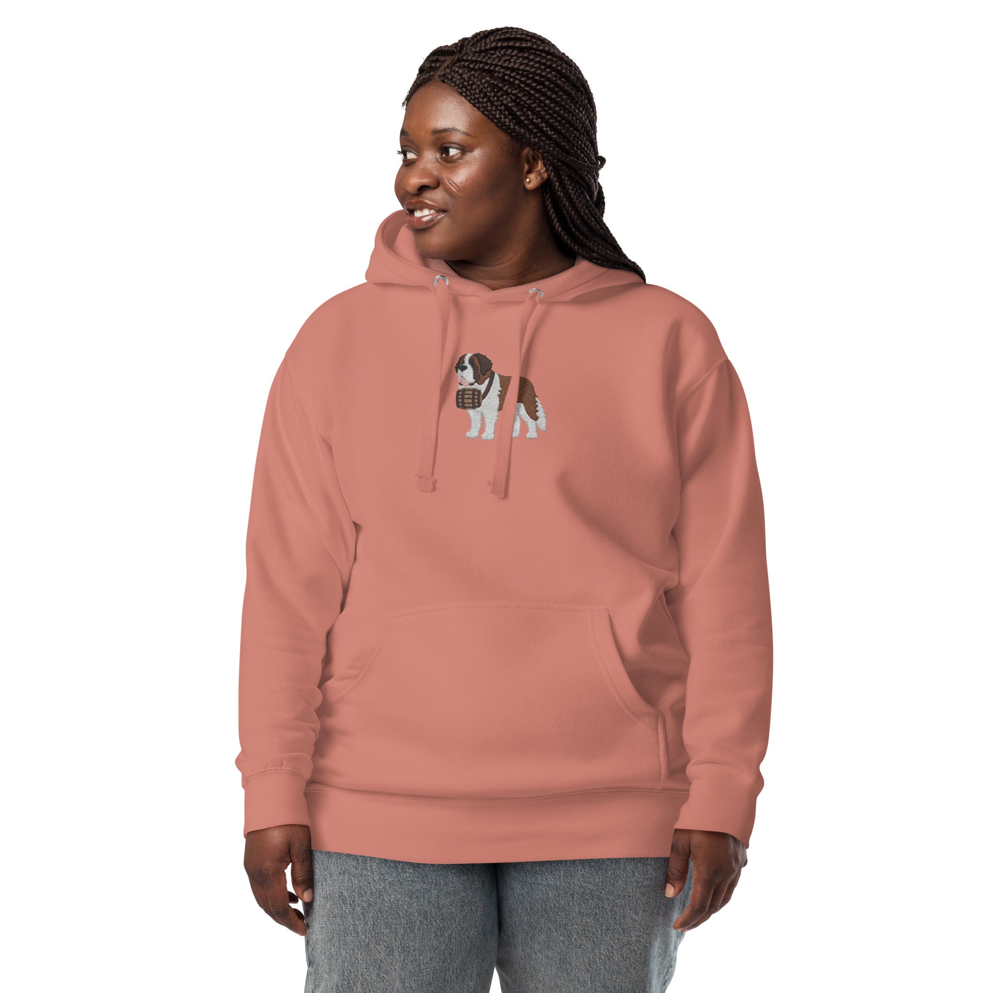 Embroidered Saint Bernard Hoodie - Lucy + Norman
