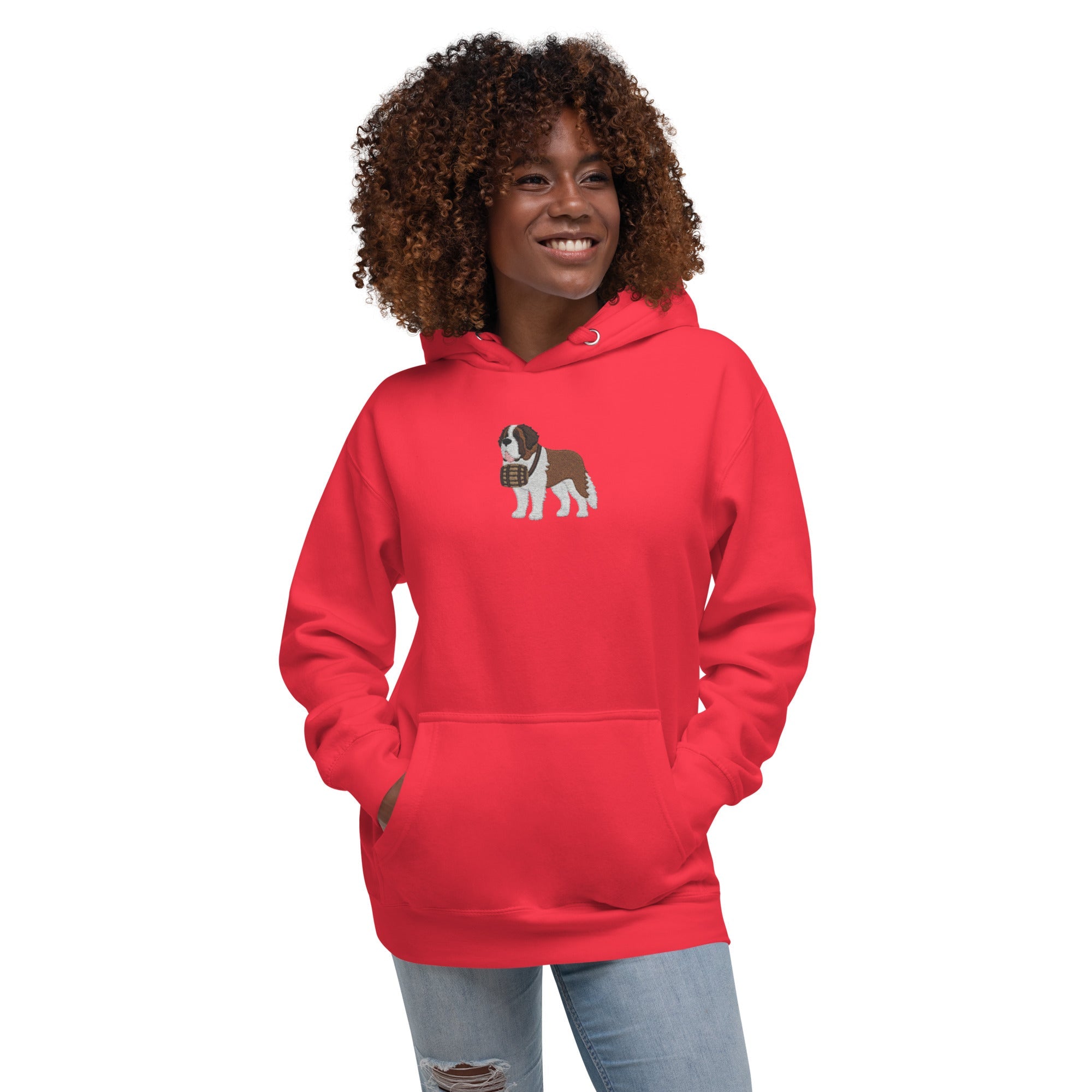 Embroidered Saint Bernard Hoodie - Lucy + Norman