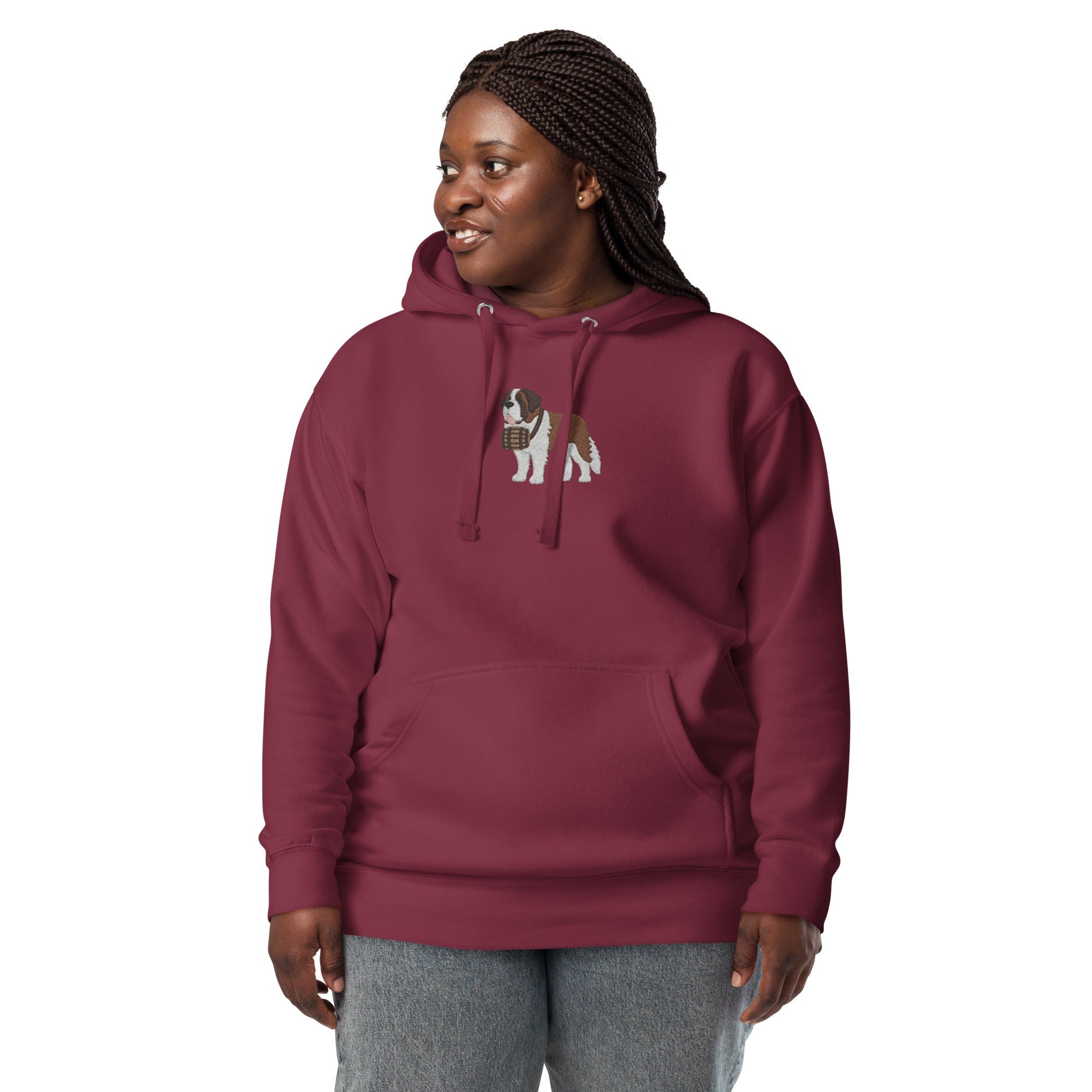 Embroidered Saint Bernard Hoodie - Lucy + Norman