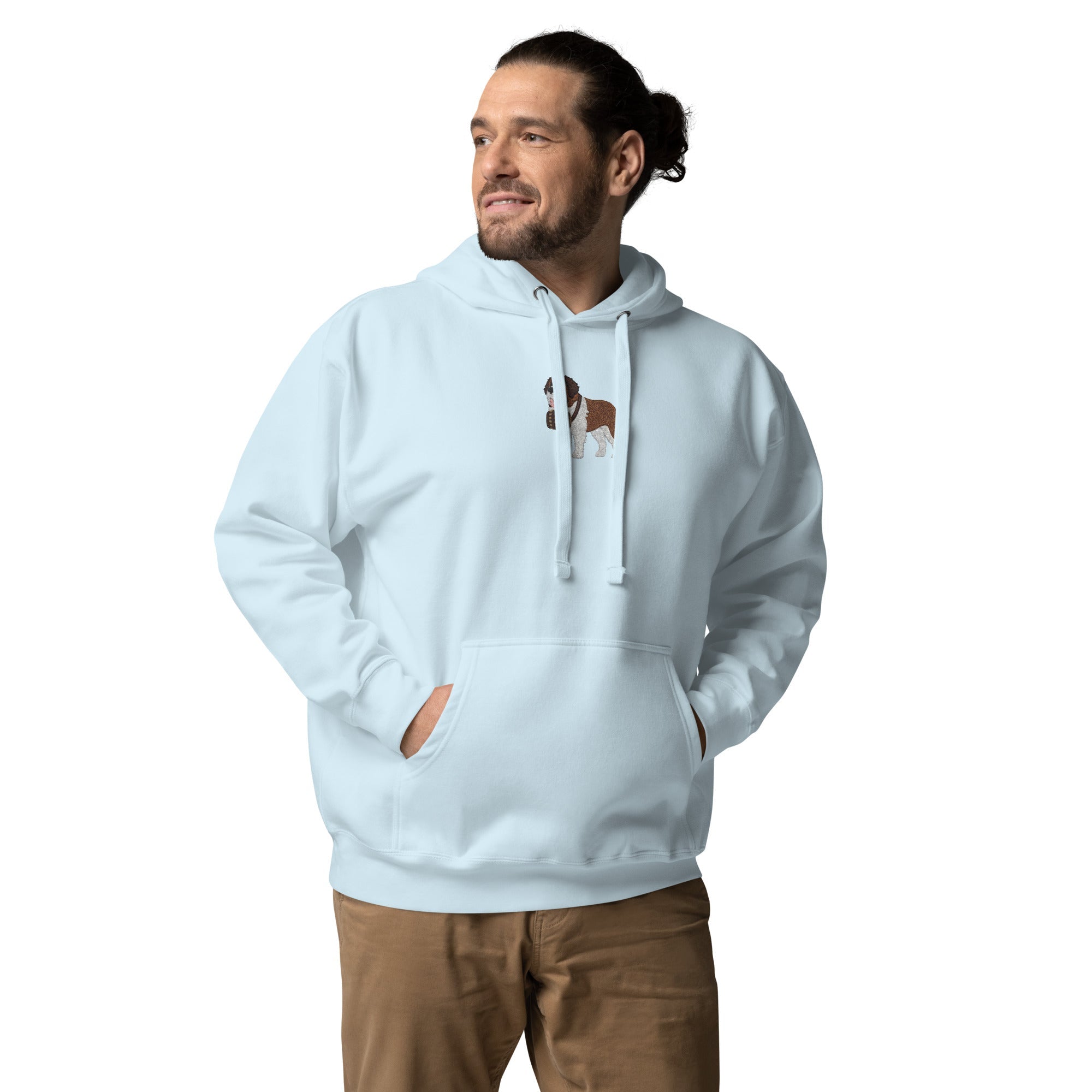 Embroidered Saint Bernard Hoodie - Lucy + Norman
