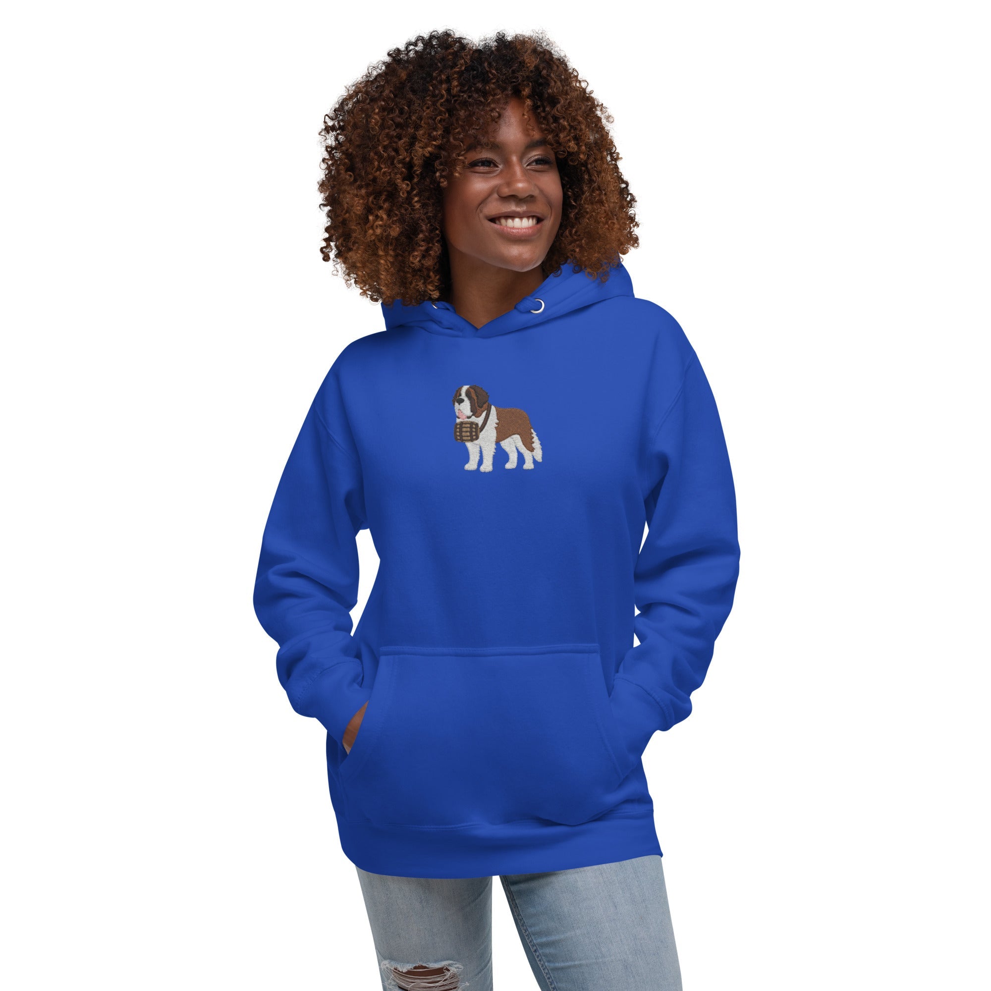 Embroidered Saint Bernard Hoodie - Lucy + Norman