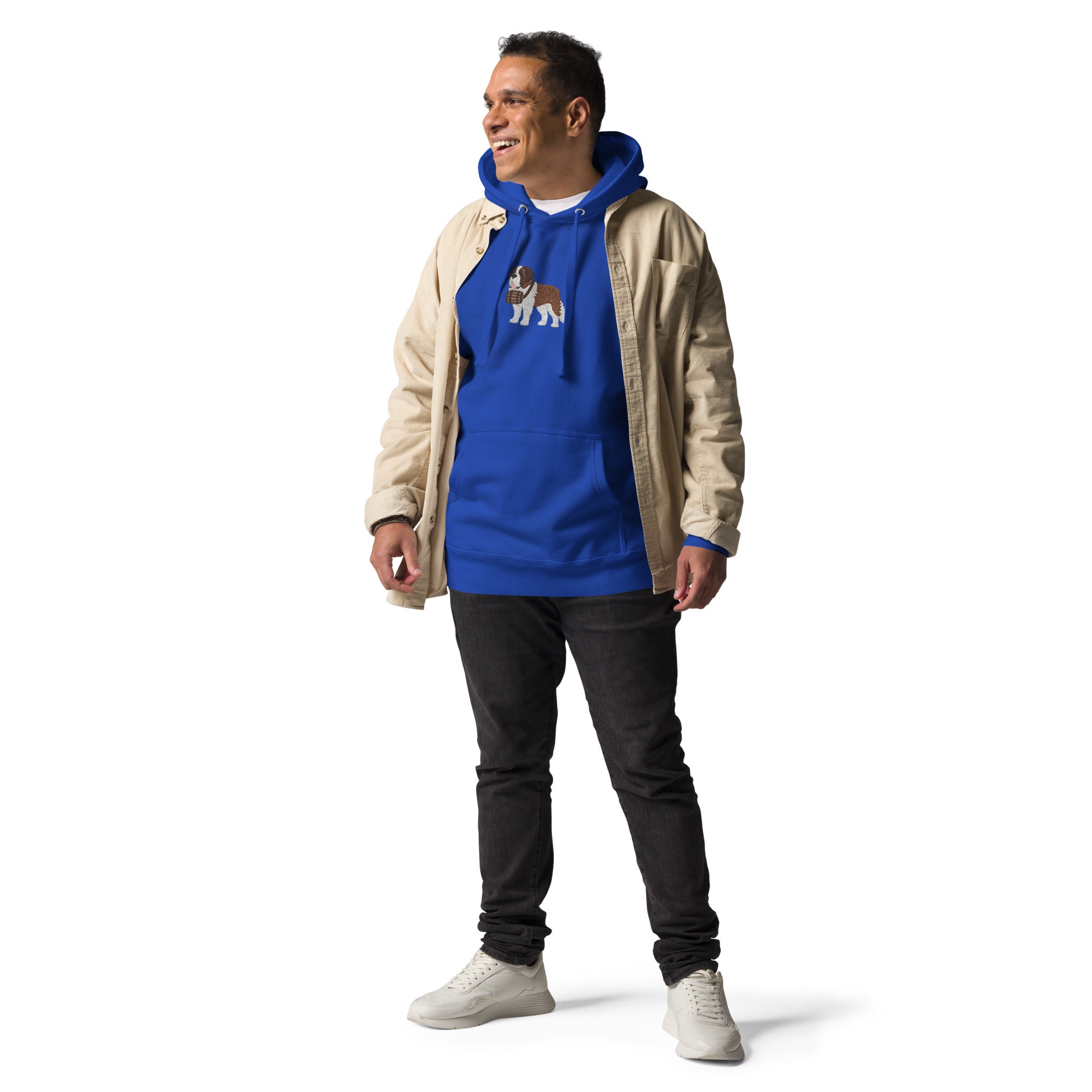 Embroidered Saint Bernard Hoodie - Lucy + Norman