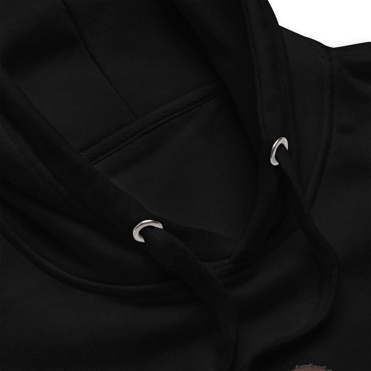 Premium hoodie embroidered with a detailed Saint Bernard with a barrel around its neck by Lucy and Norman.