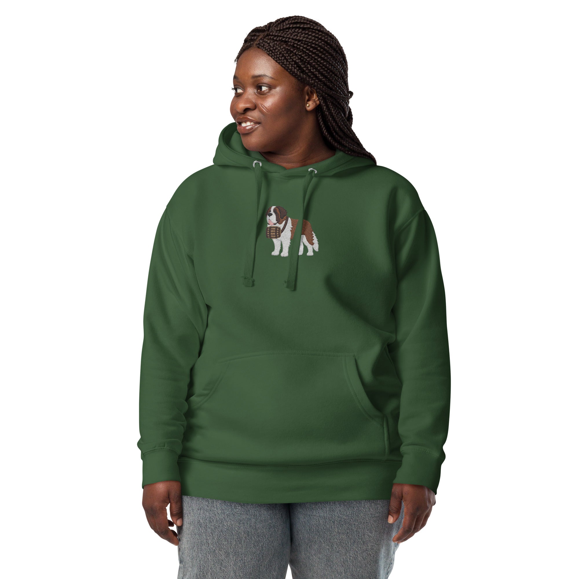 Embroidered Saint Bernard Hoodie - Lucy + Norman