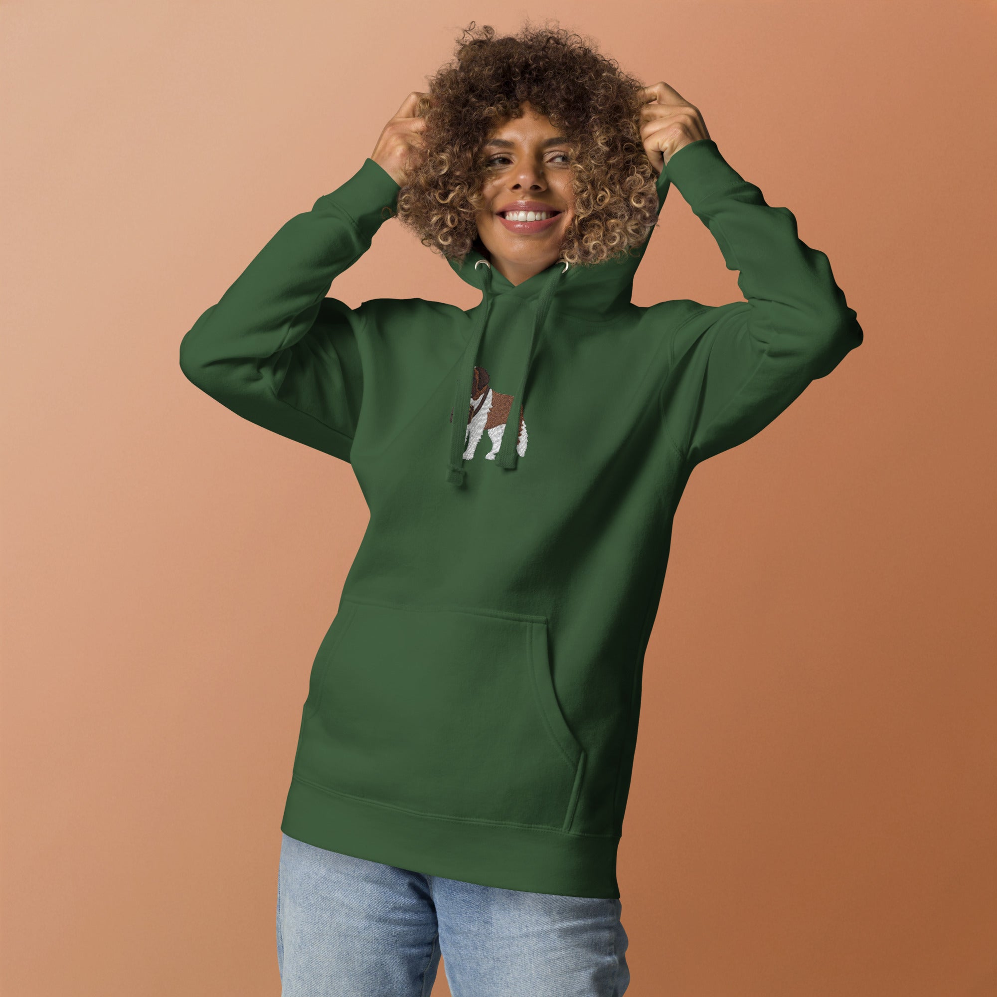 Embroidered Saint Bernard Hoodie - Lucy + Norman