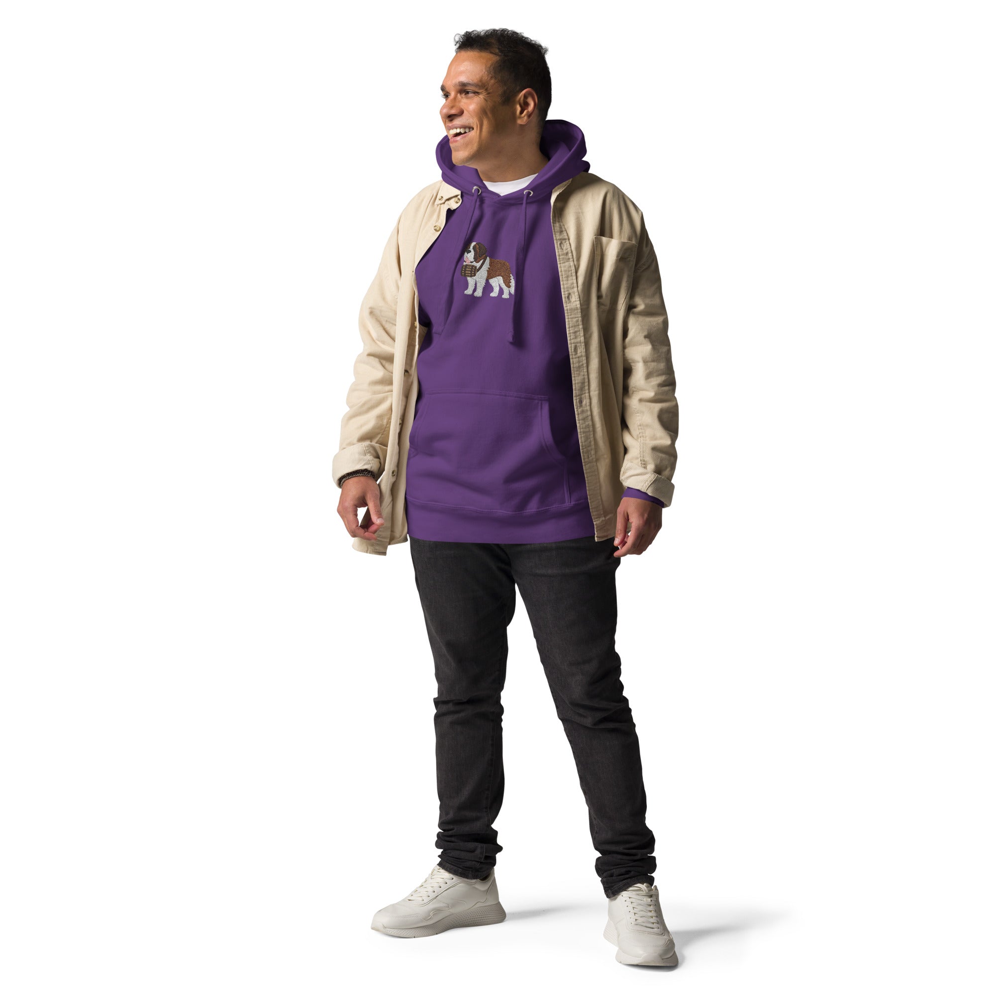 Embroidered Saint Bernard Hoodie - Lucy + Norman