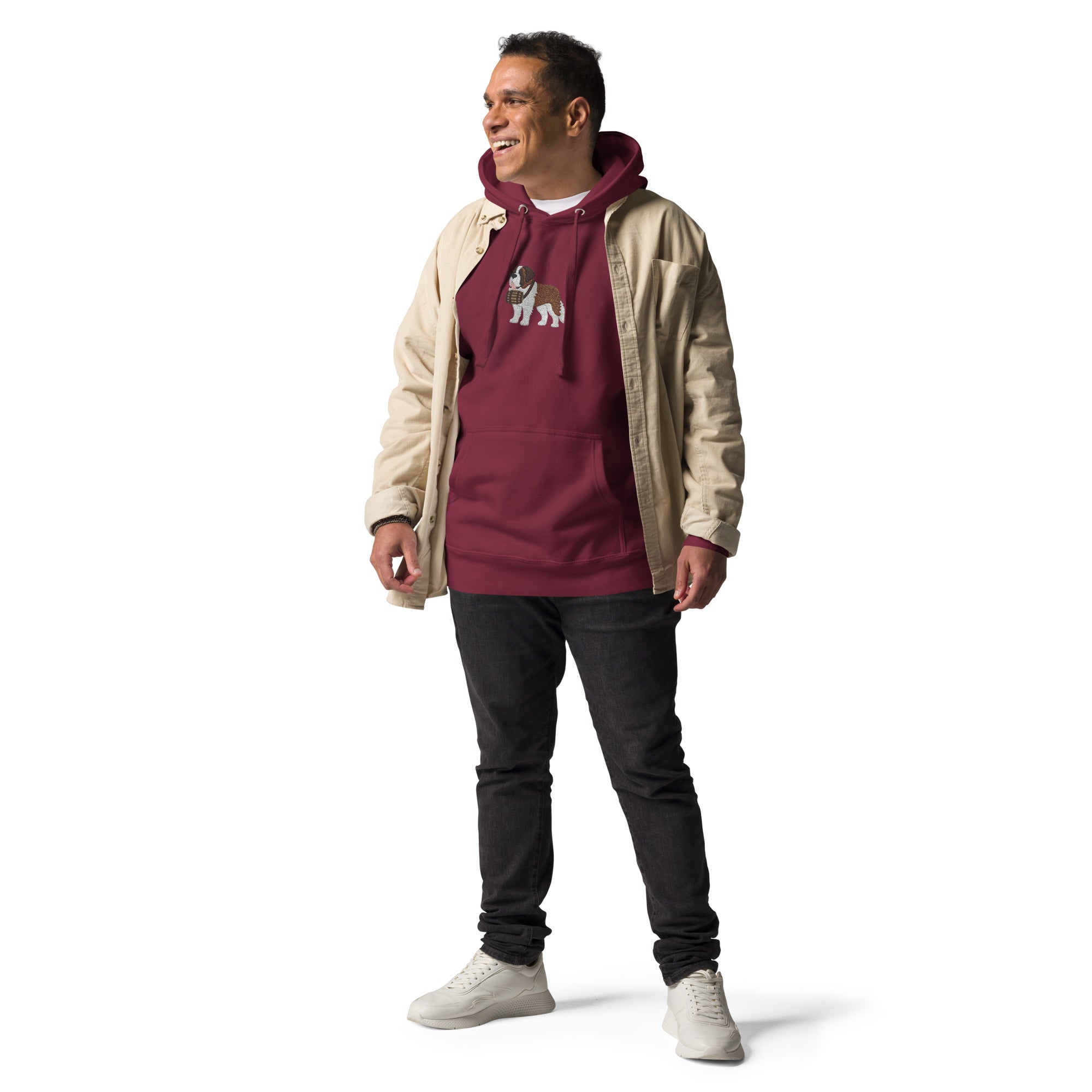 Embroidered Saint Bernard Hoodie - Lucy + Norman