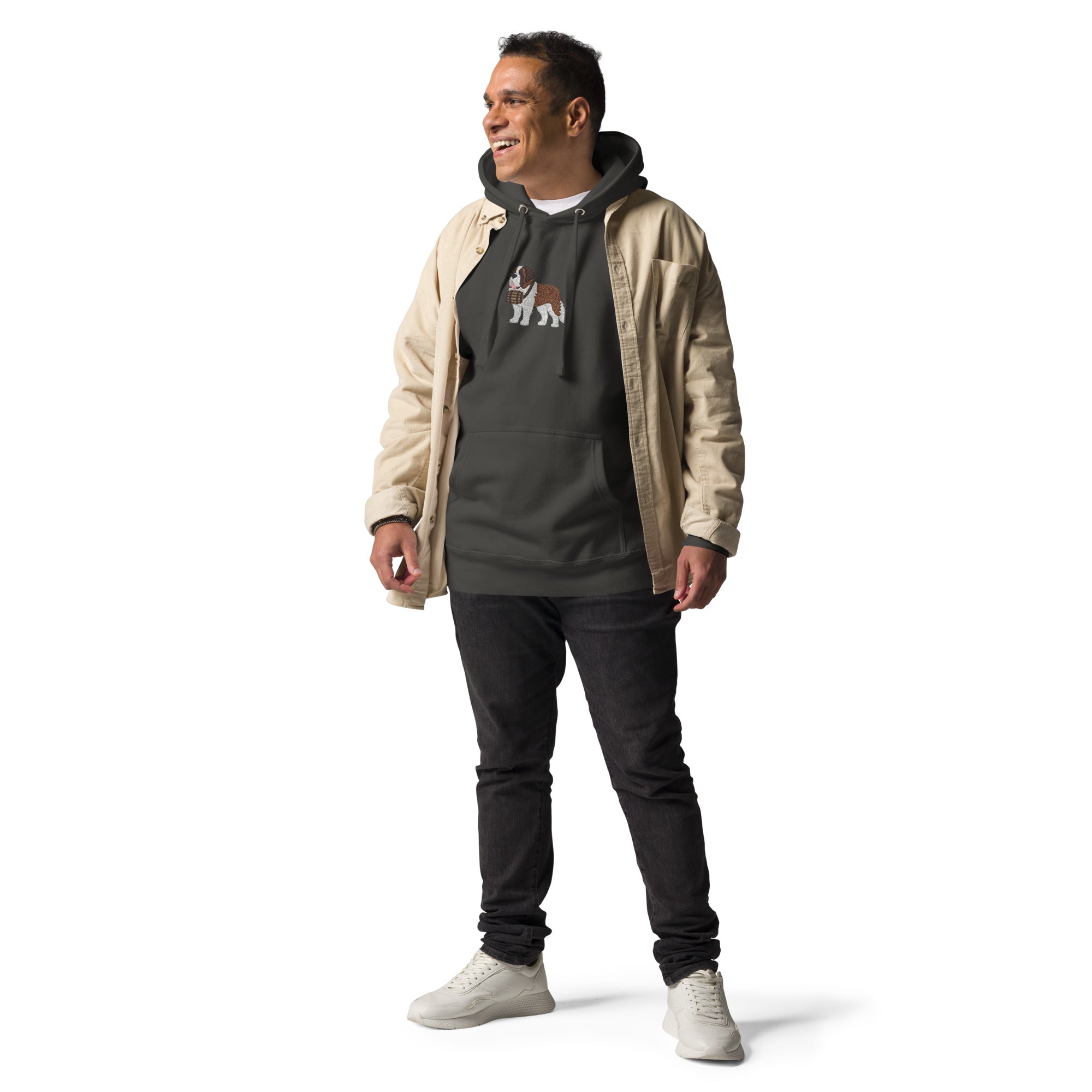 Embroidered Saint Bernard Hoodie - Lucy + Norman