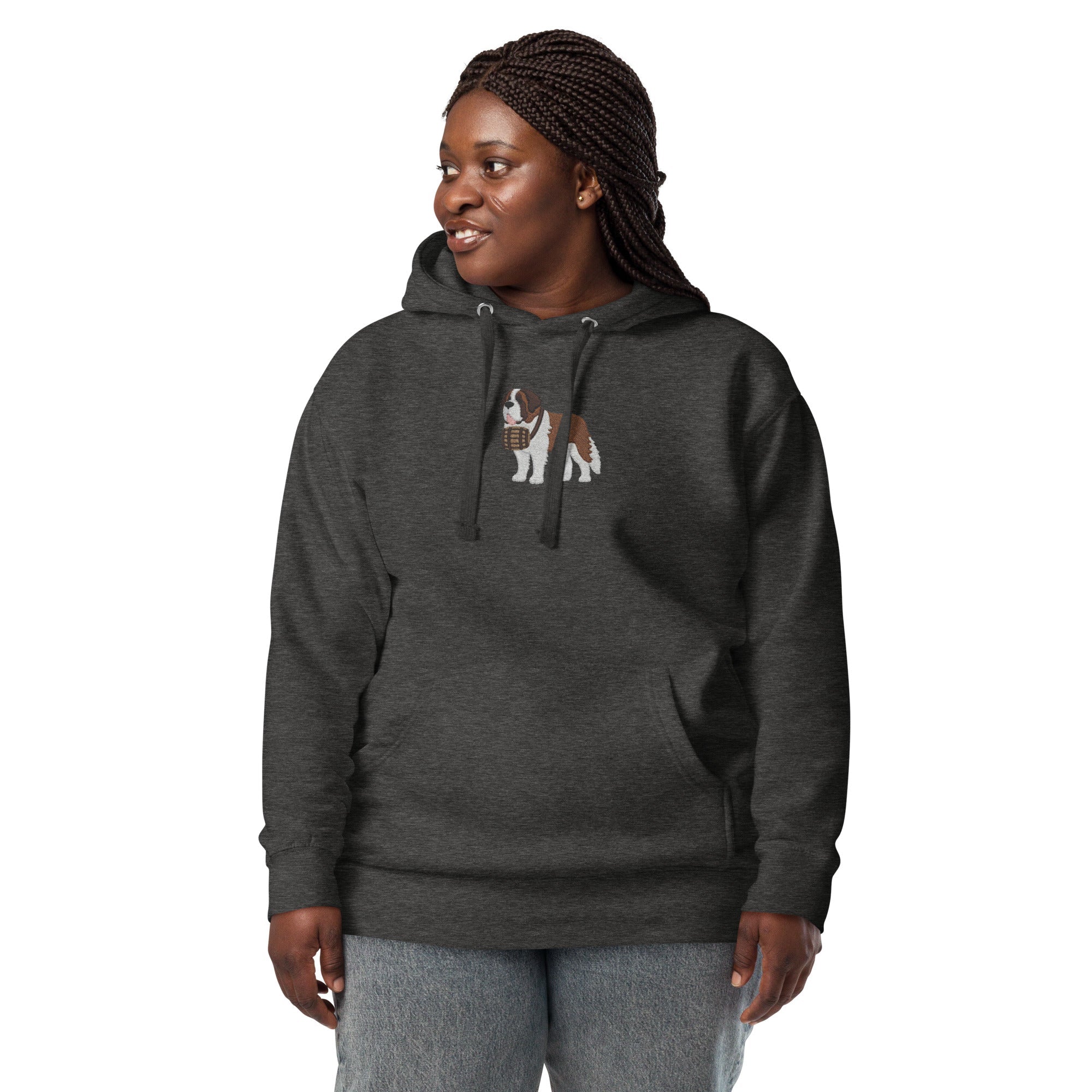 Embroidered Saint Bernard Hoodie - Lucy + Norman
