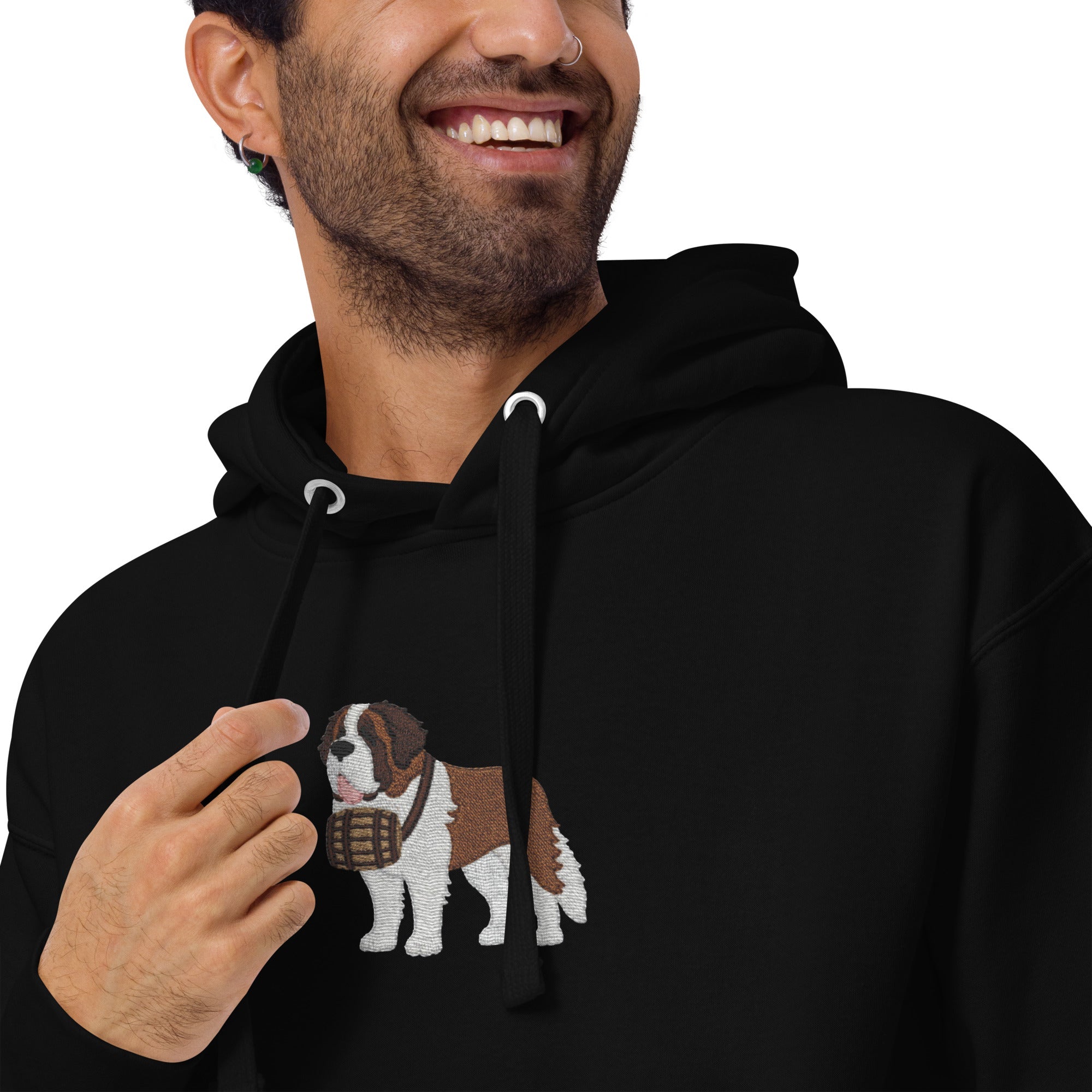 Embroidered Saint Bernard Hoodie - Lucy + Norman