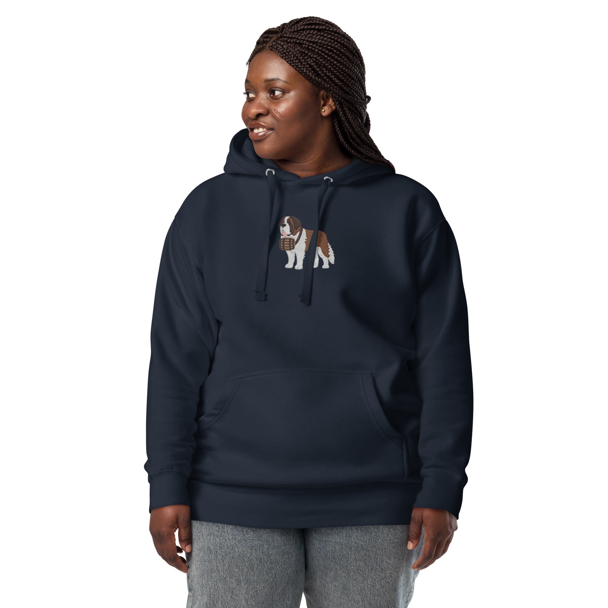 Embroidered Saint Bernard Hoodie - Lucy + Norman