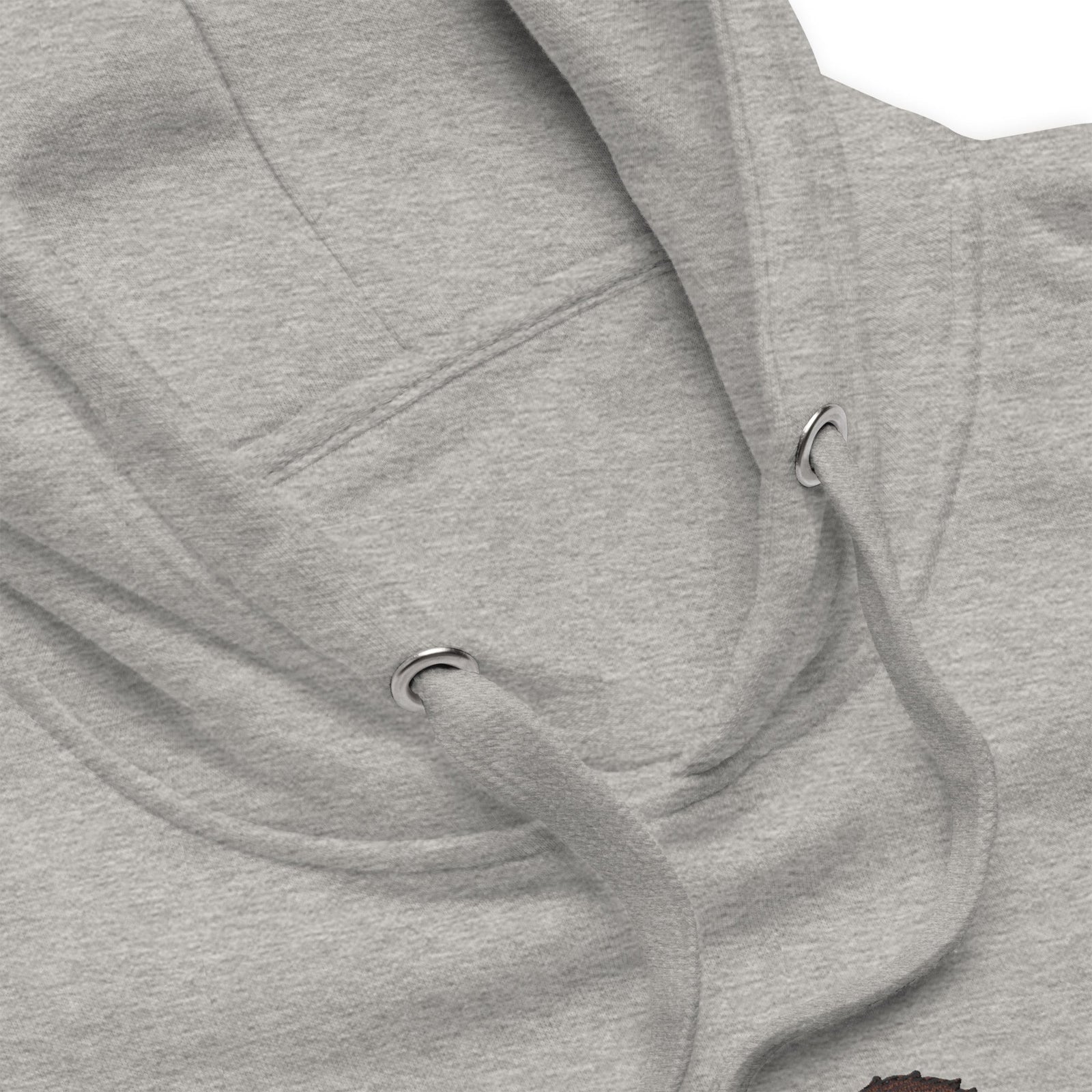 Premium hoodie embroidered with a detailed Saint Bernard with a barrel around its neck by Lucy and Norman.