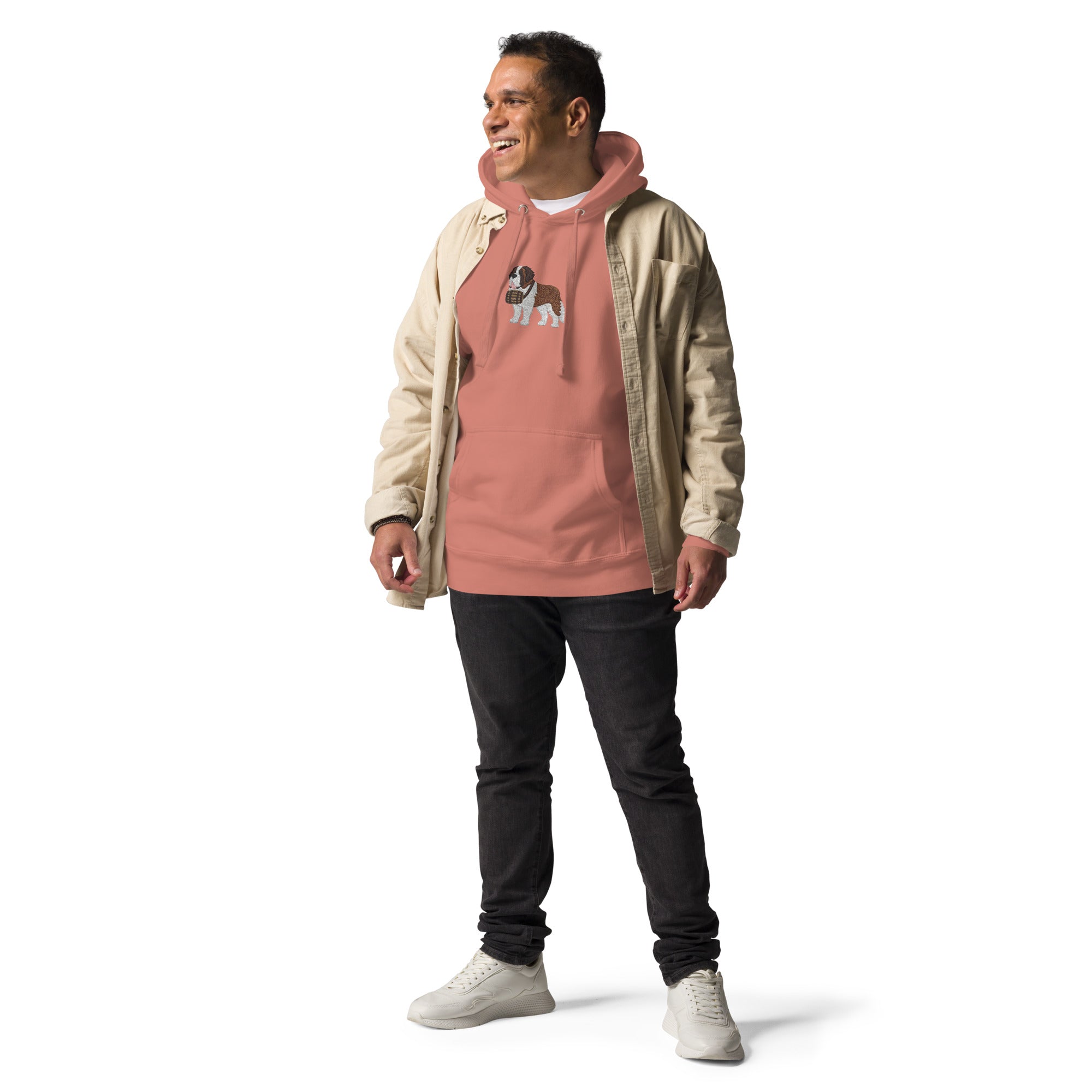 Embroidered Saint Bernard Hoodie - Lucy + Norman