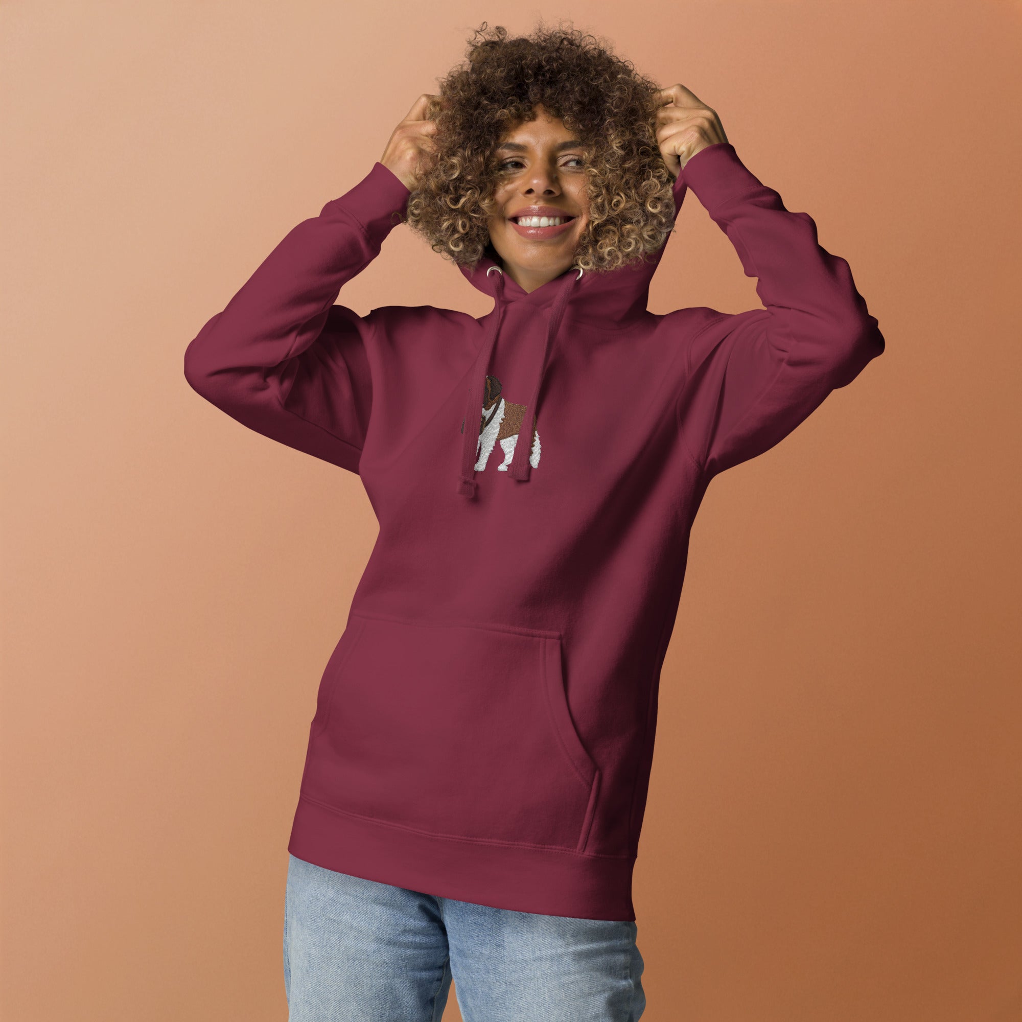 Embroidered Saint Bernard Hoodie - Lucy + Norman