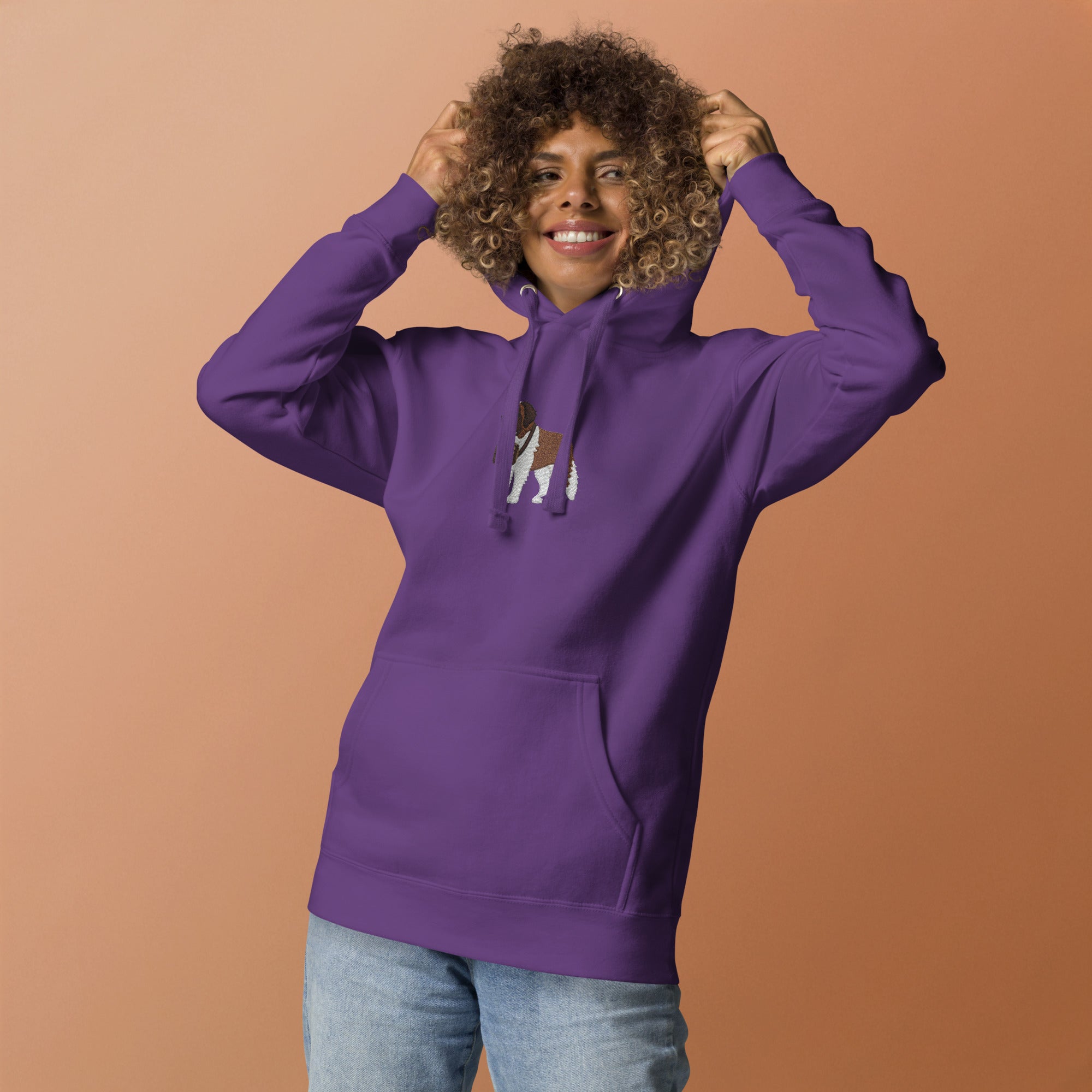 Embroidered Saint Bernard Hoodie - Lucy + Norman