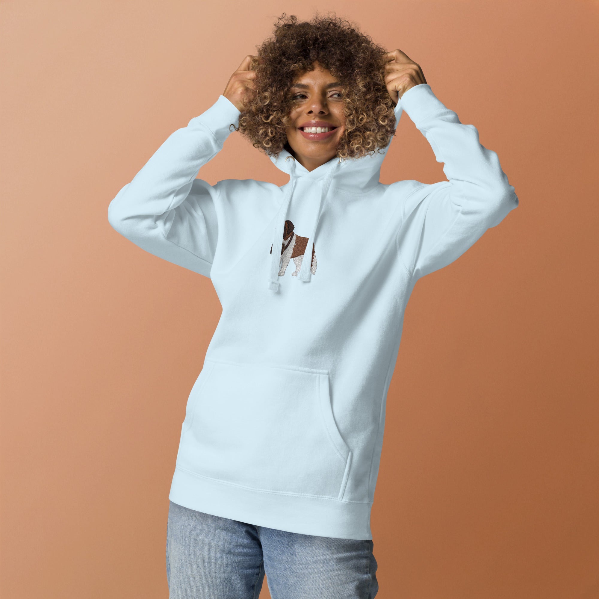 Embroidered Saint Bernard Hoodie - Lucy + Norman