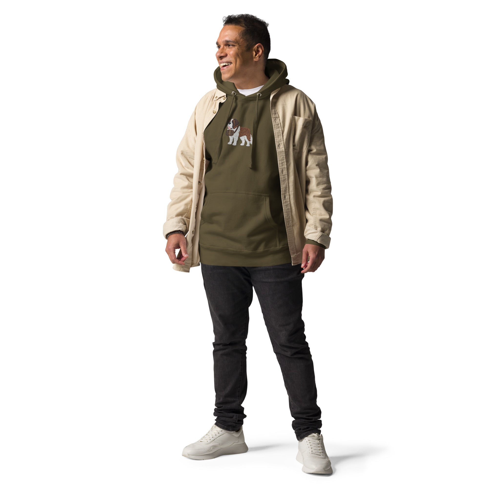 Embroidered Saint Bernard Hoodie - Lucy + Norman