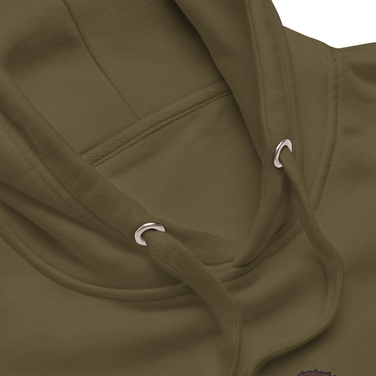 Premium hoodie embroidered with a detailed Saint Bernard with a barrel around its neck by Lucy and Norman.