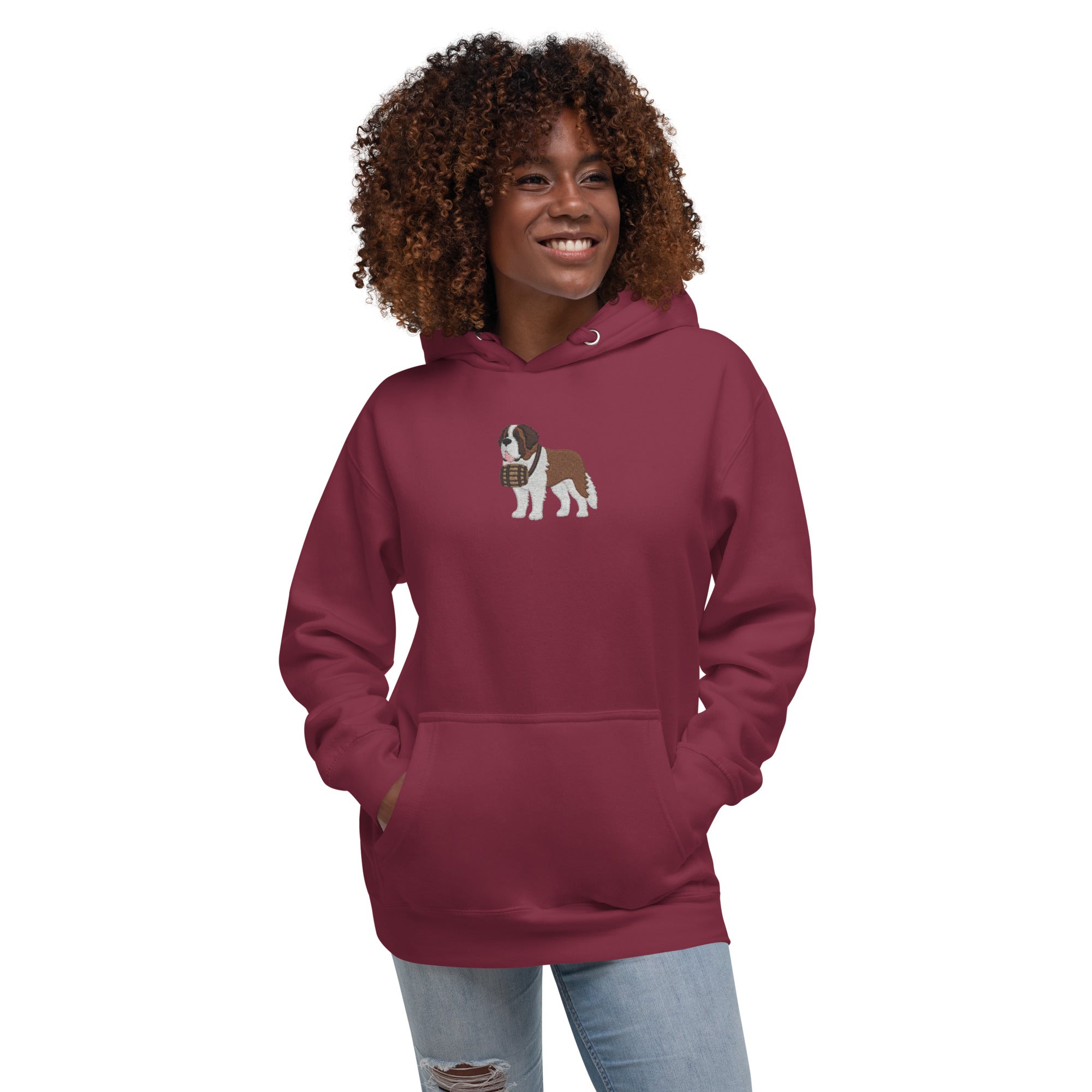 Embroidered Saint Bernard Hoodie - Lucy + Norman