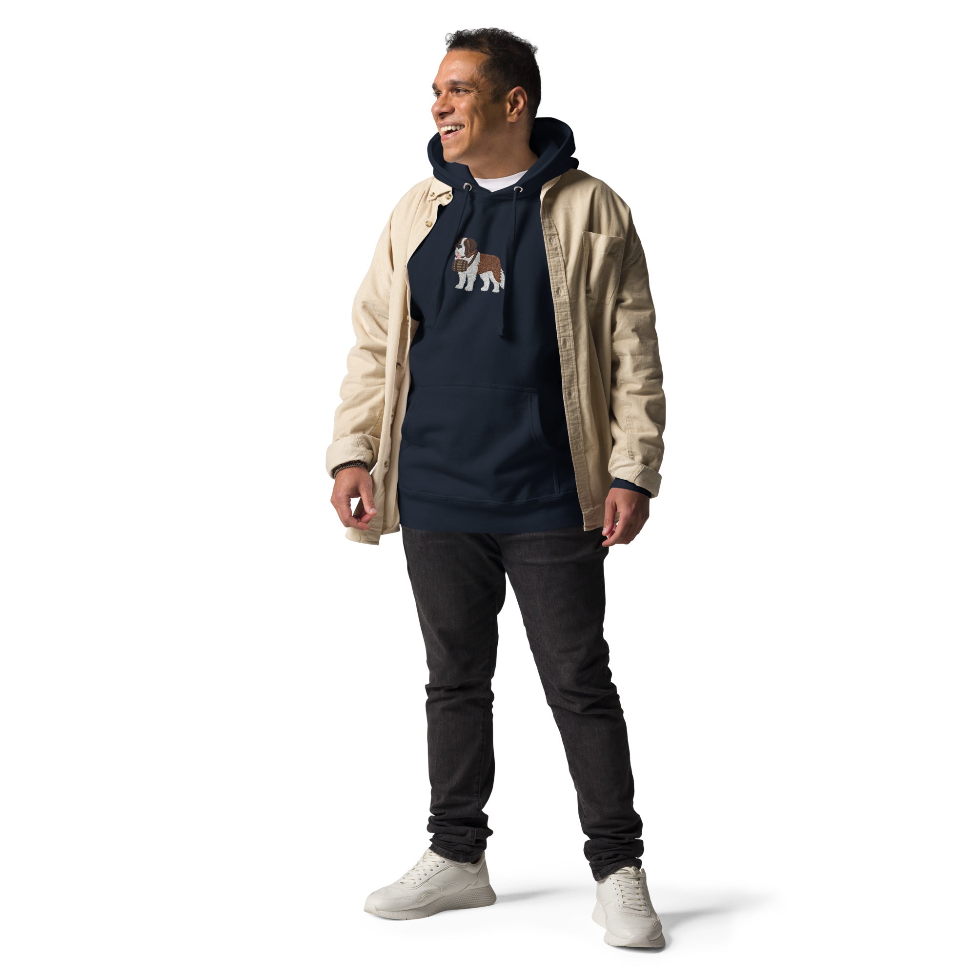 Embroidered Saint Bernard Hoodie - Lucy + Norman