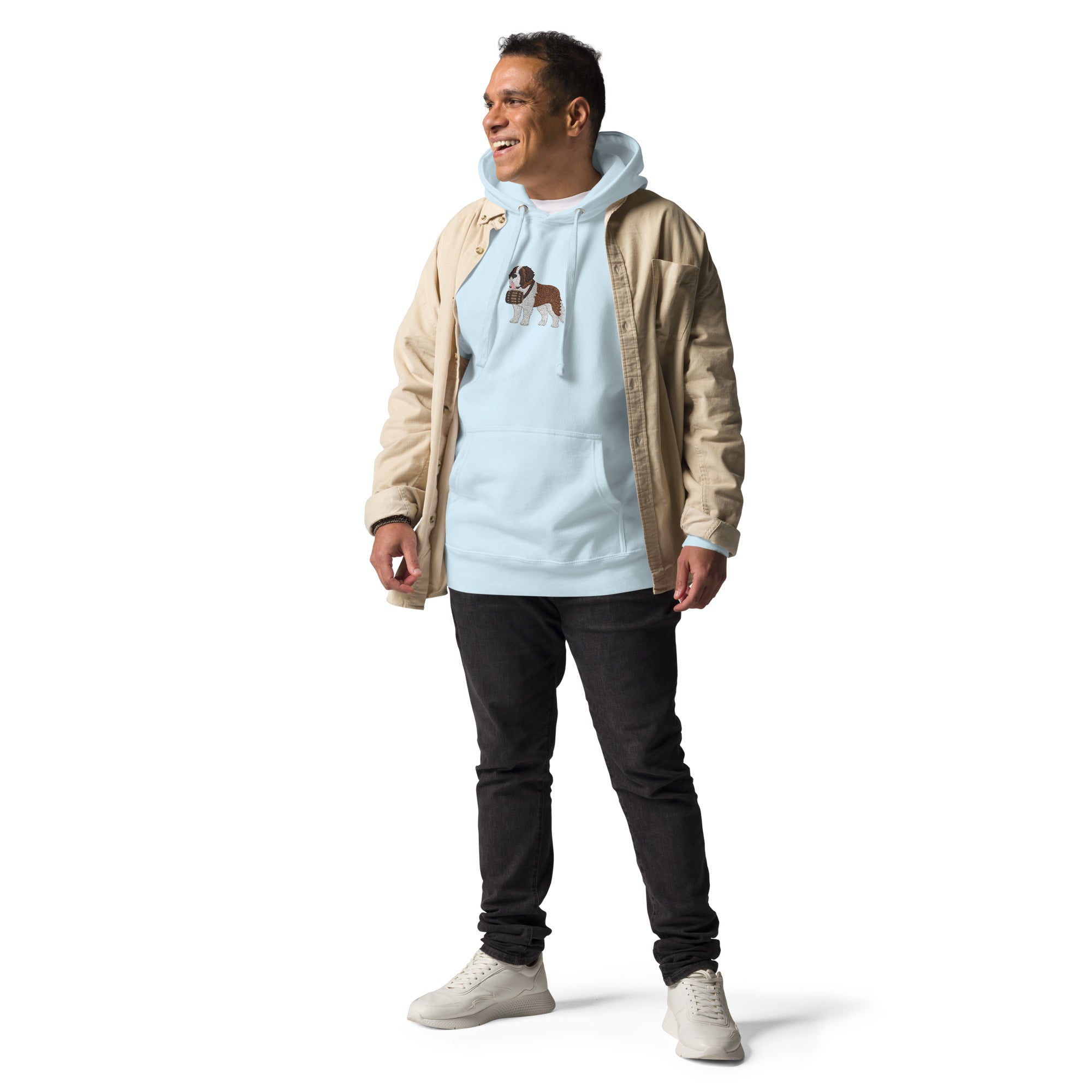 Embroidered Saint Bernard Hoodie - Lucy + Norman