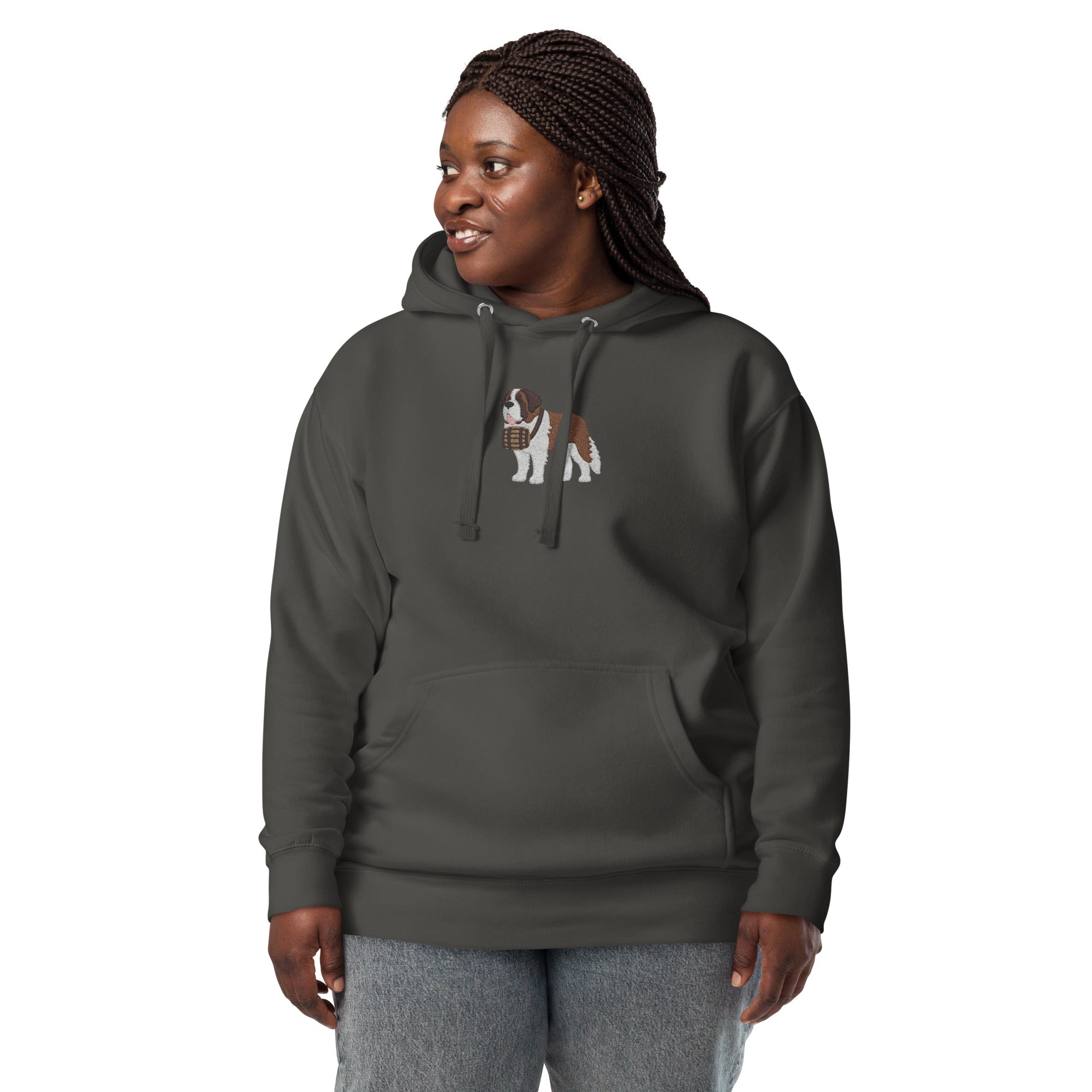 Embroidered Saint Bernard Hoodie - Lucy + Norman