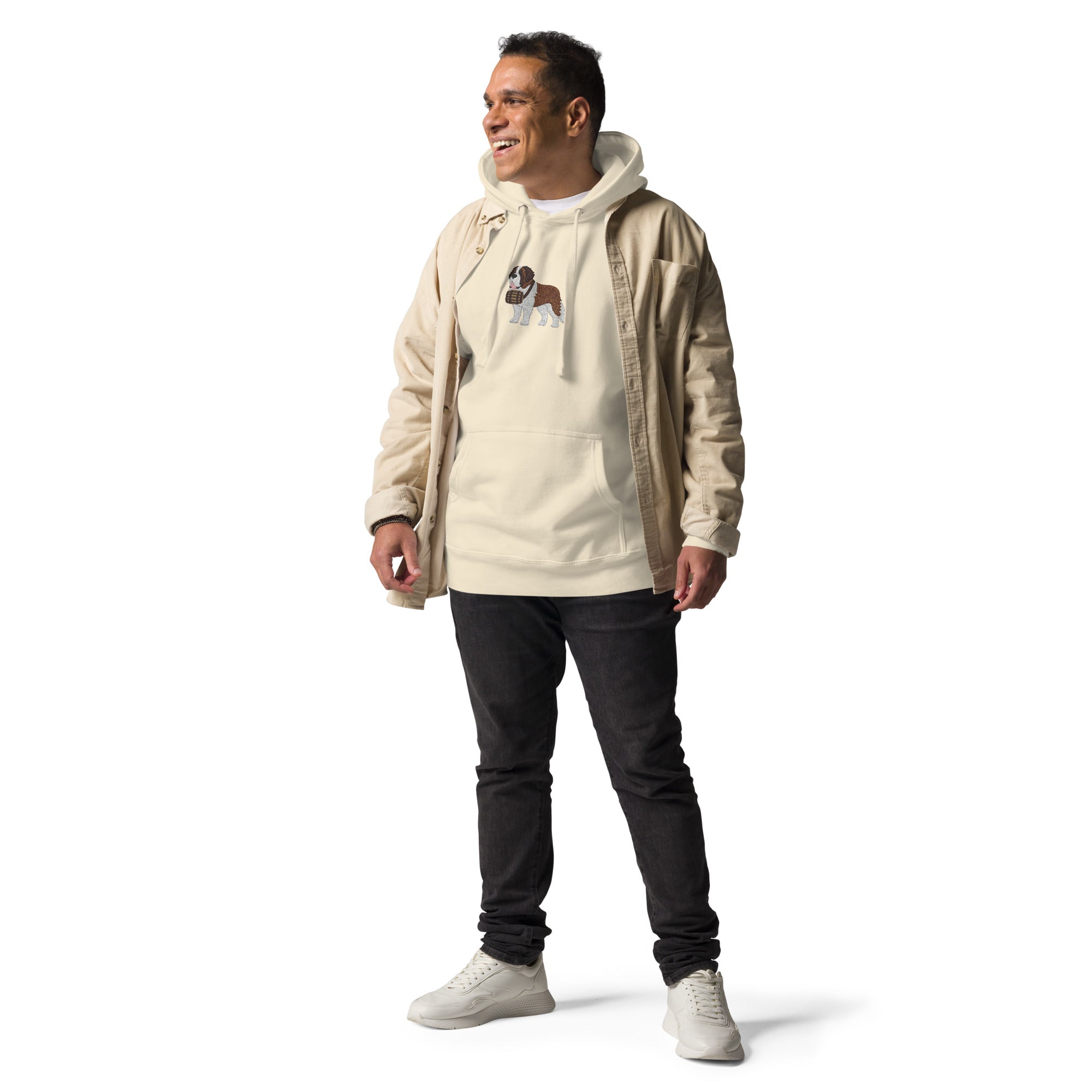 Embroidered Saint Bernard Hoodie - Lucy + Norman