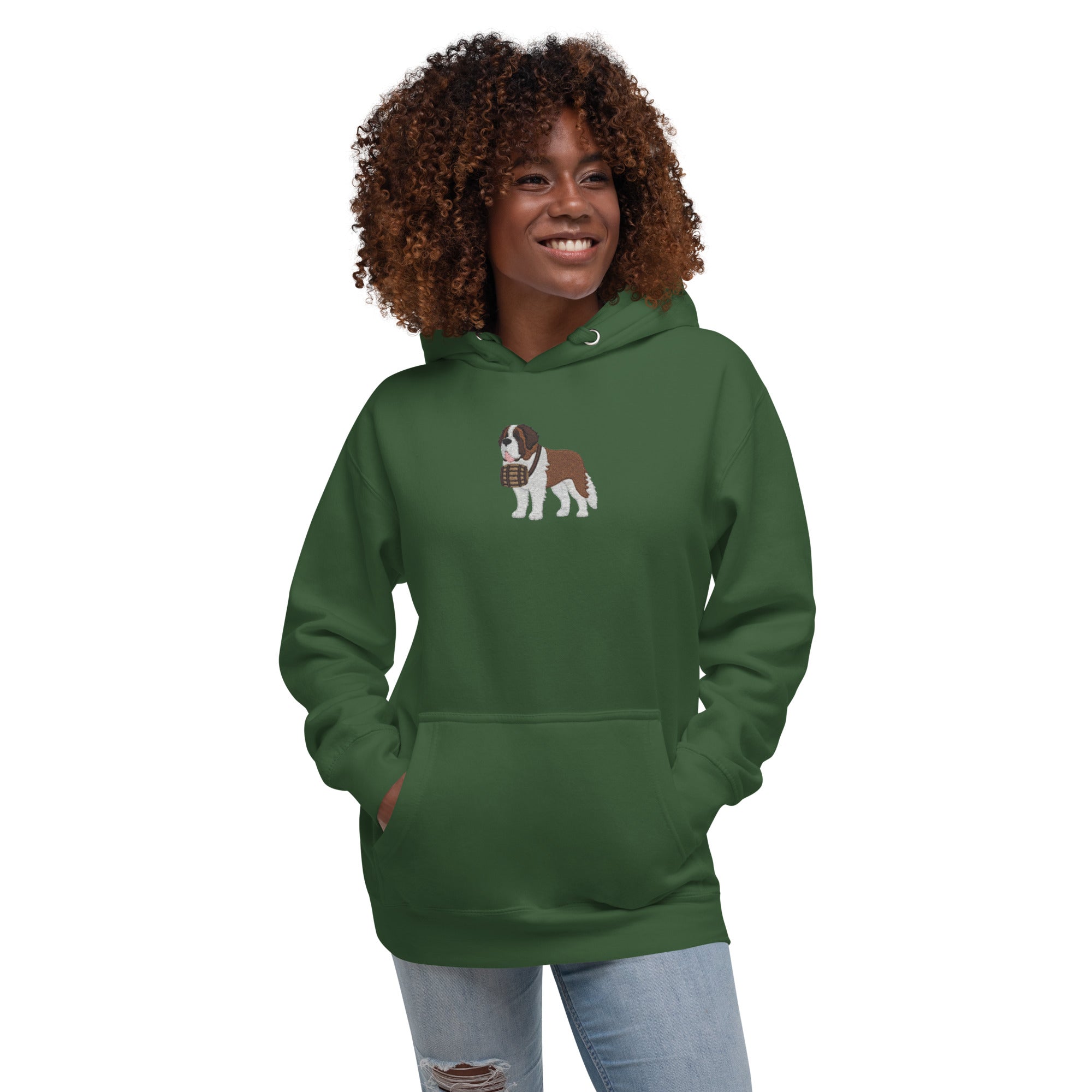 Embroidered Saint Bernard Hoodie - Lucy + Norman
