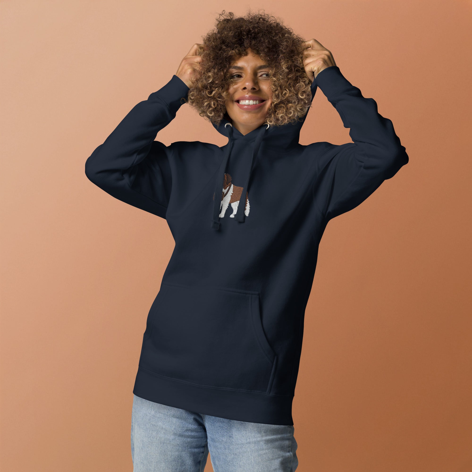 Embroidered Saint Bernard Hoodie - Lucy + Norman