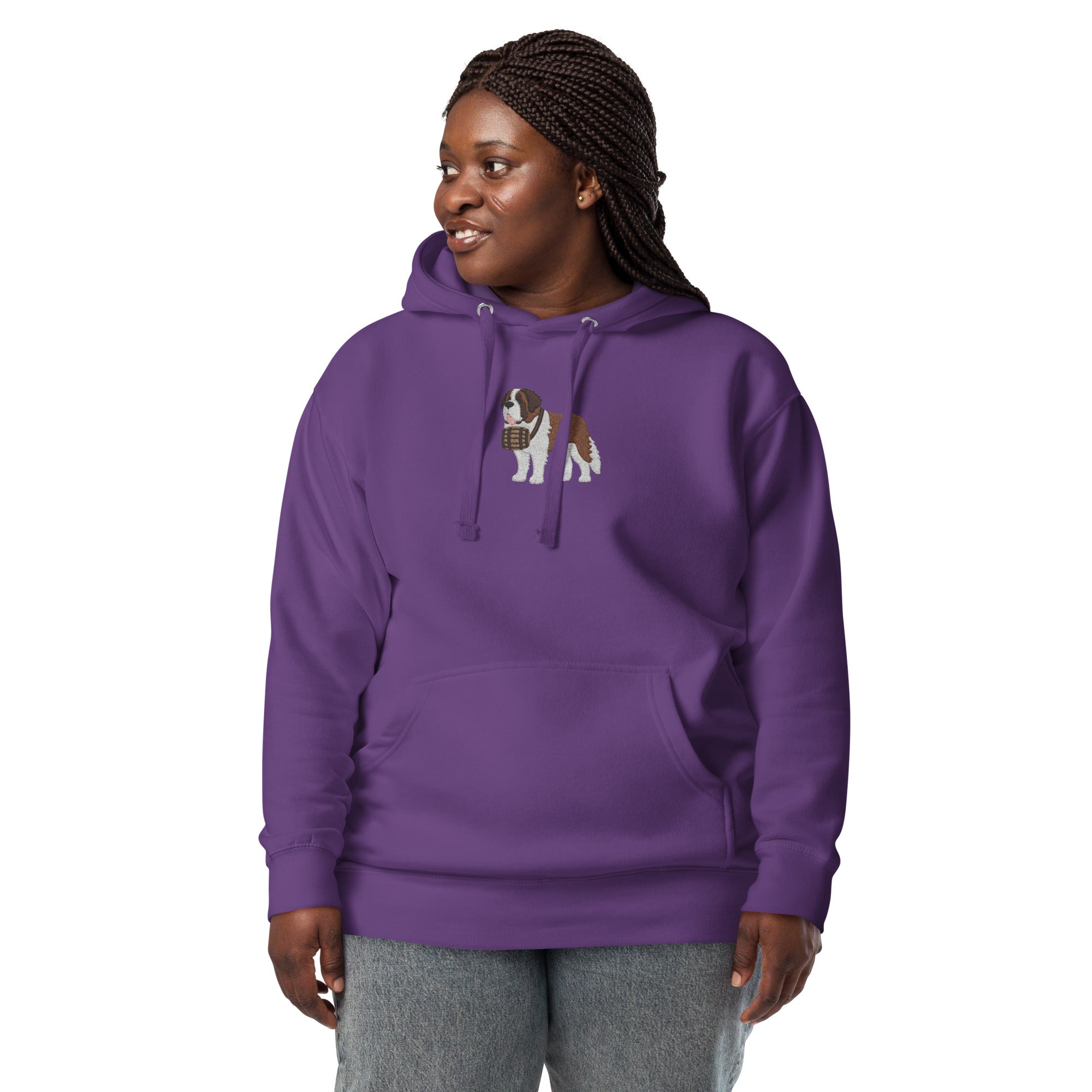 Embroidered Saint Bernard Hoodie - Lucy + Norman