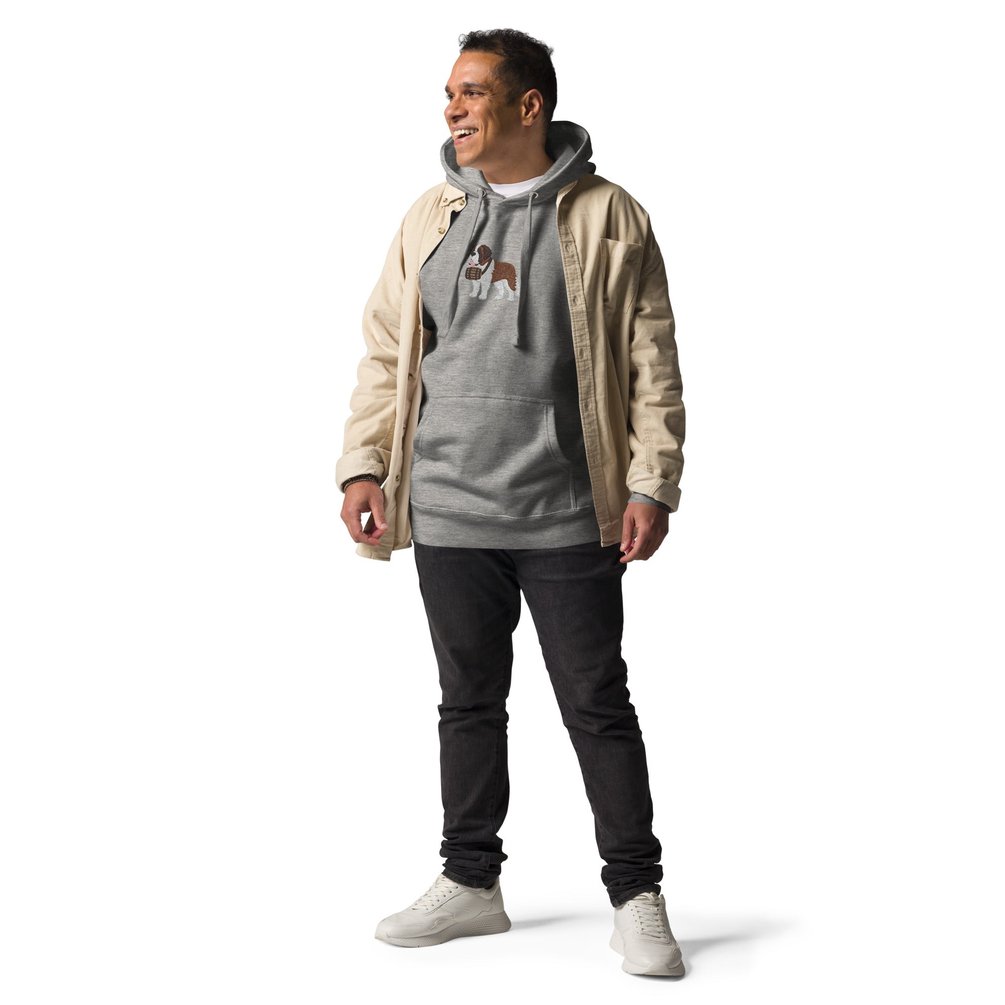 Embroidered Saint Bernard Hoodie - Lucy + Norman