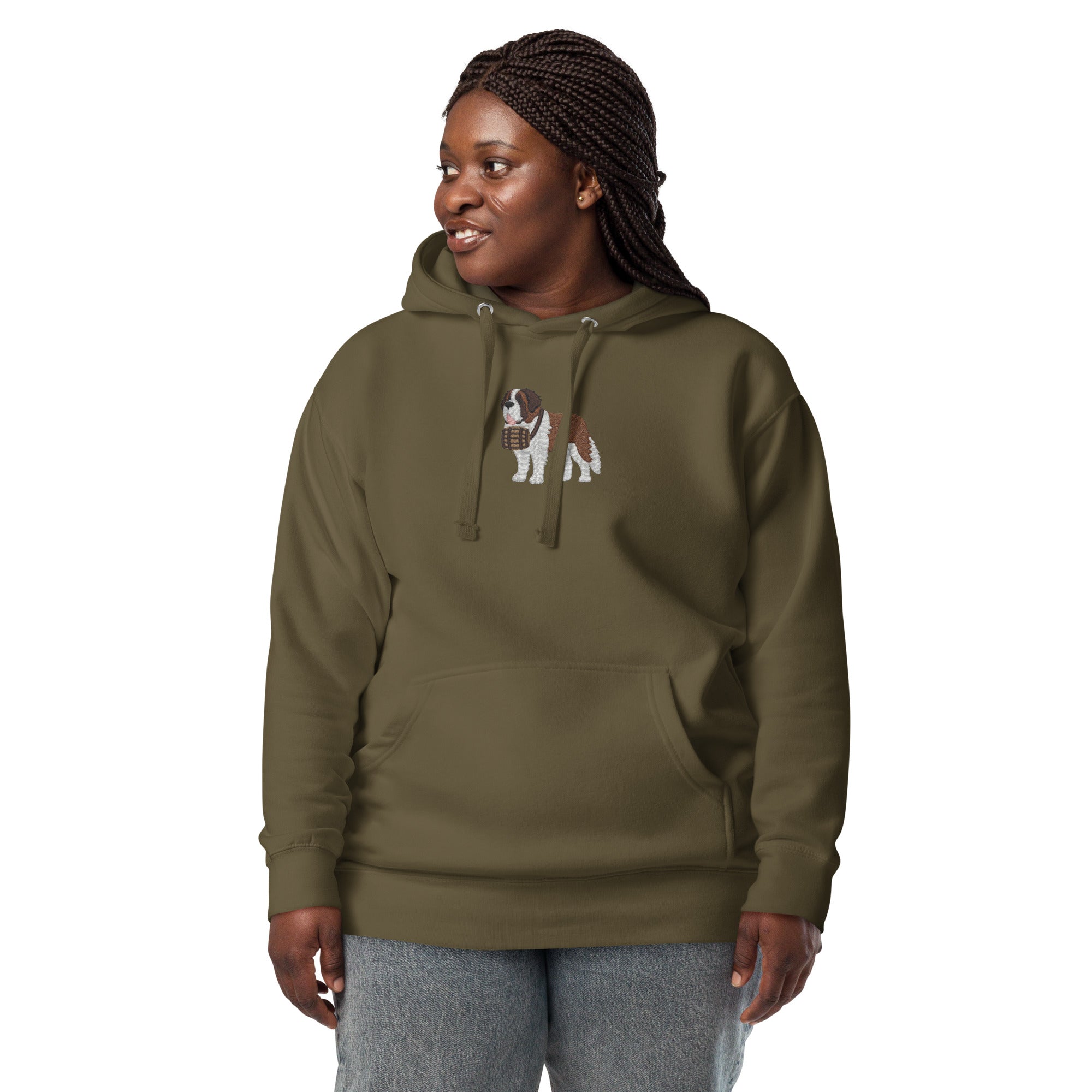 Embroidered Saint Bernard Hoodie - Lucy + Norman