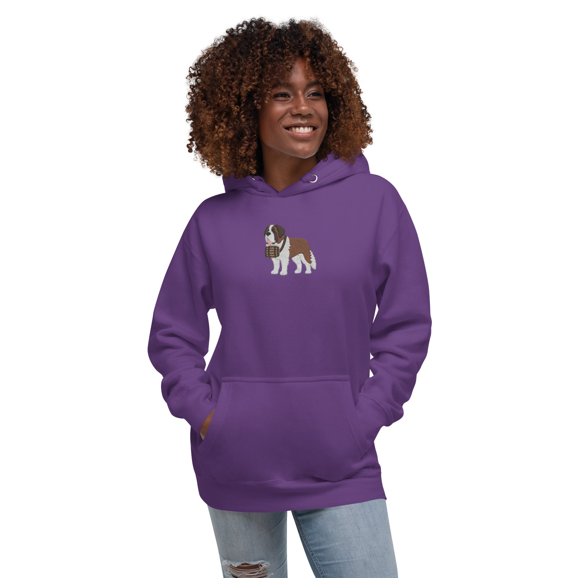 Embroidered Saint Bernard Hoodie - Lucy + Norman