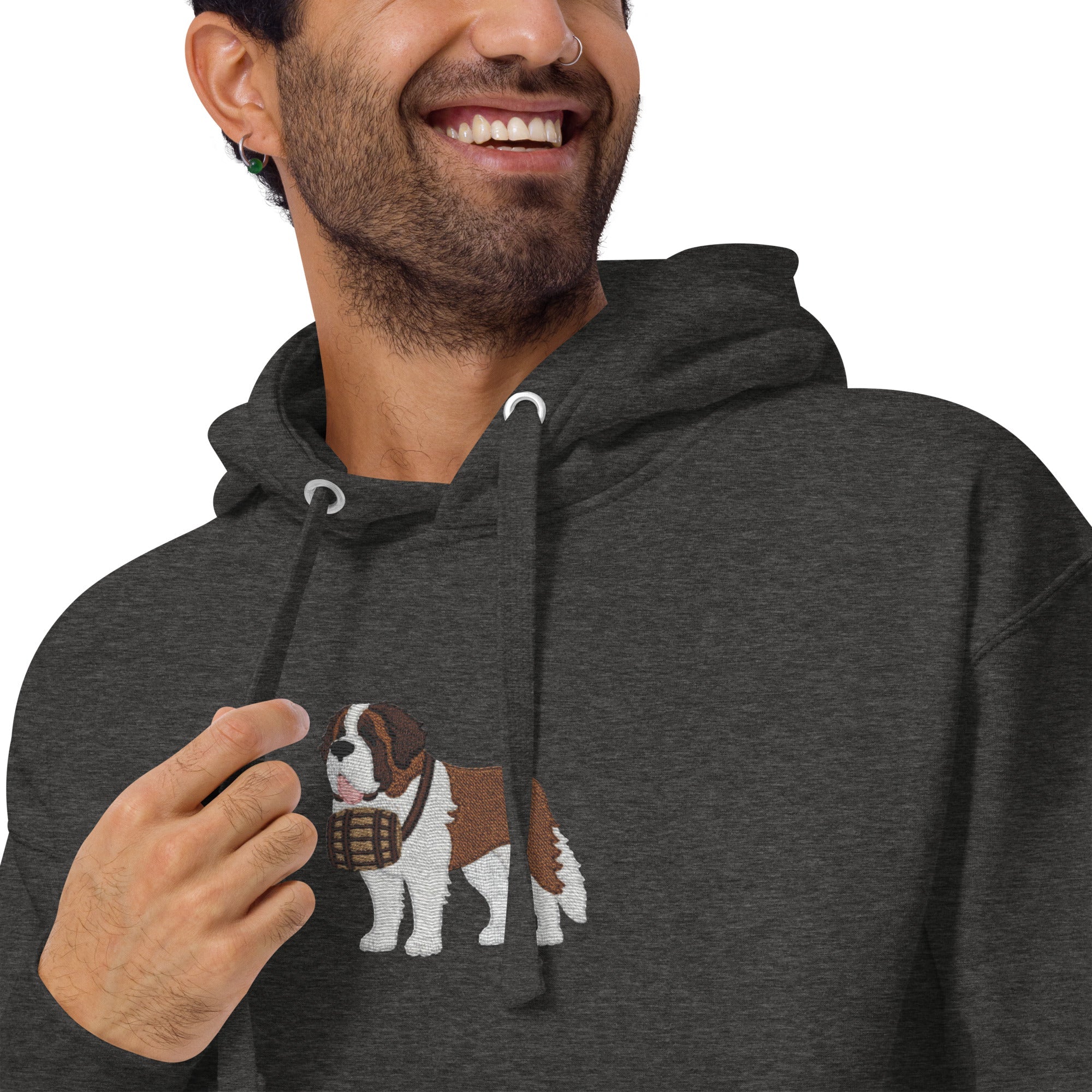 Embroidered Saint Bernard Hoodie - Lucy + Norman