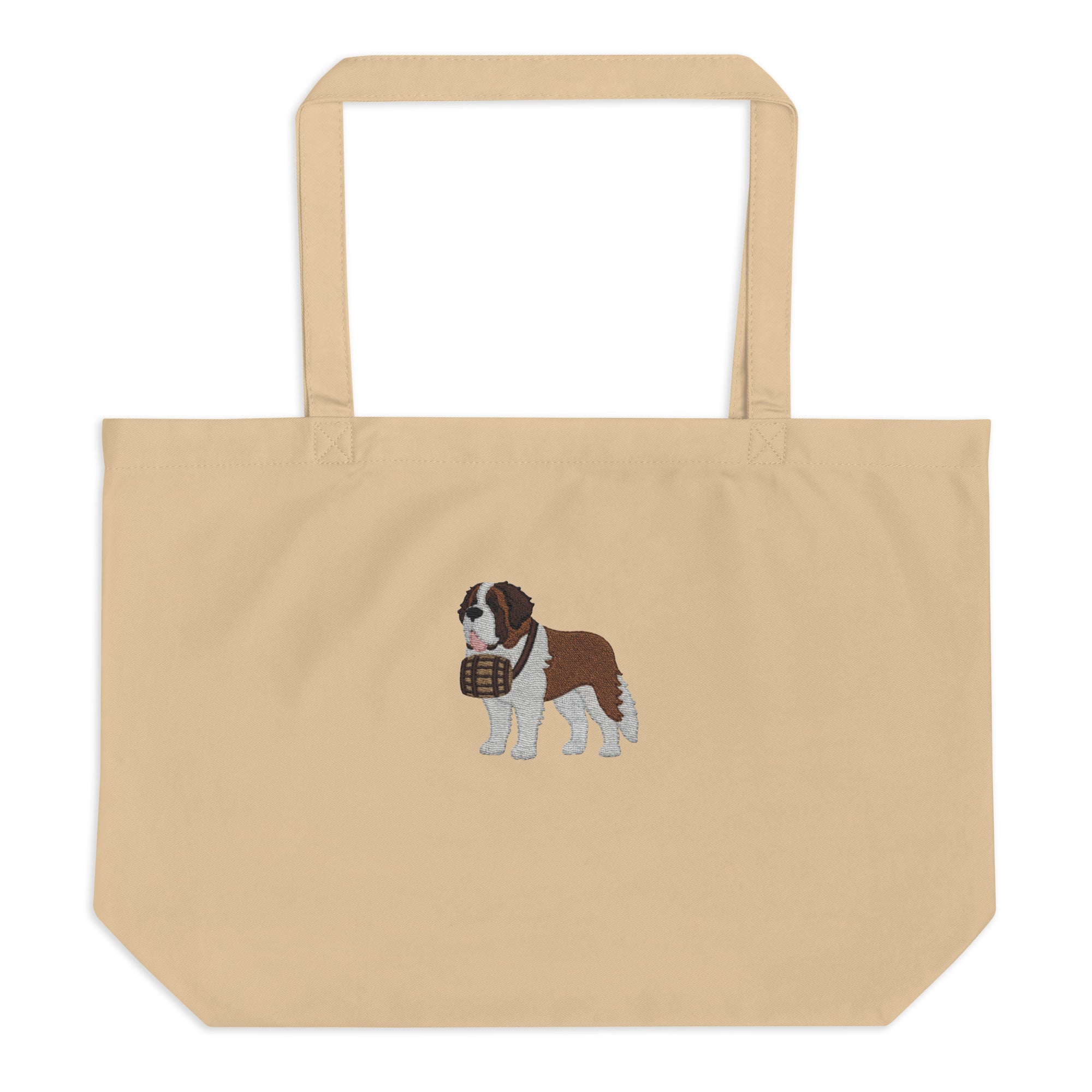 Embroidered Saint Bernard Large Organic Tote Bag - Lucy + Norman