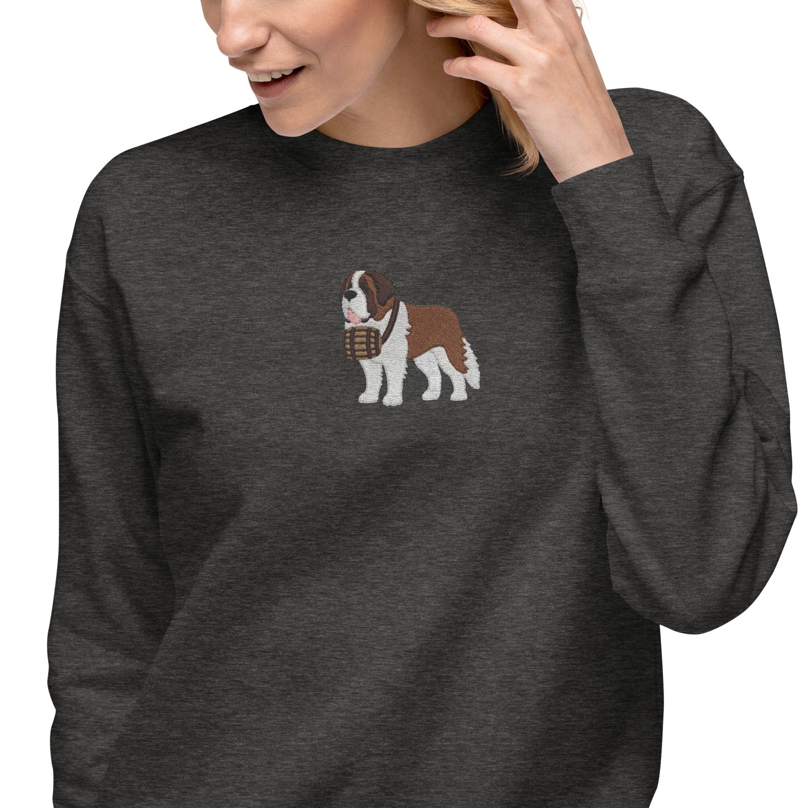 Embroidered Saint Bernard Sweatshirt - Lucy + Norman