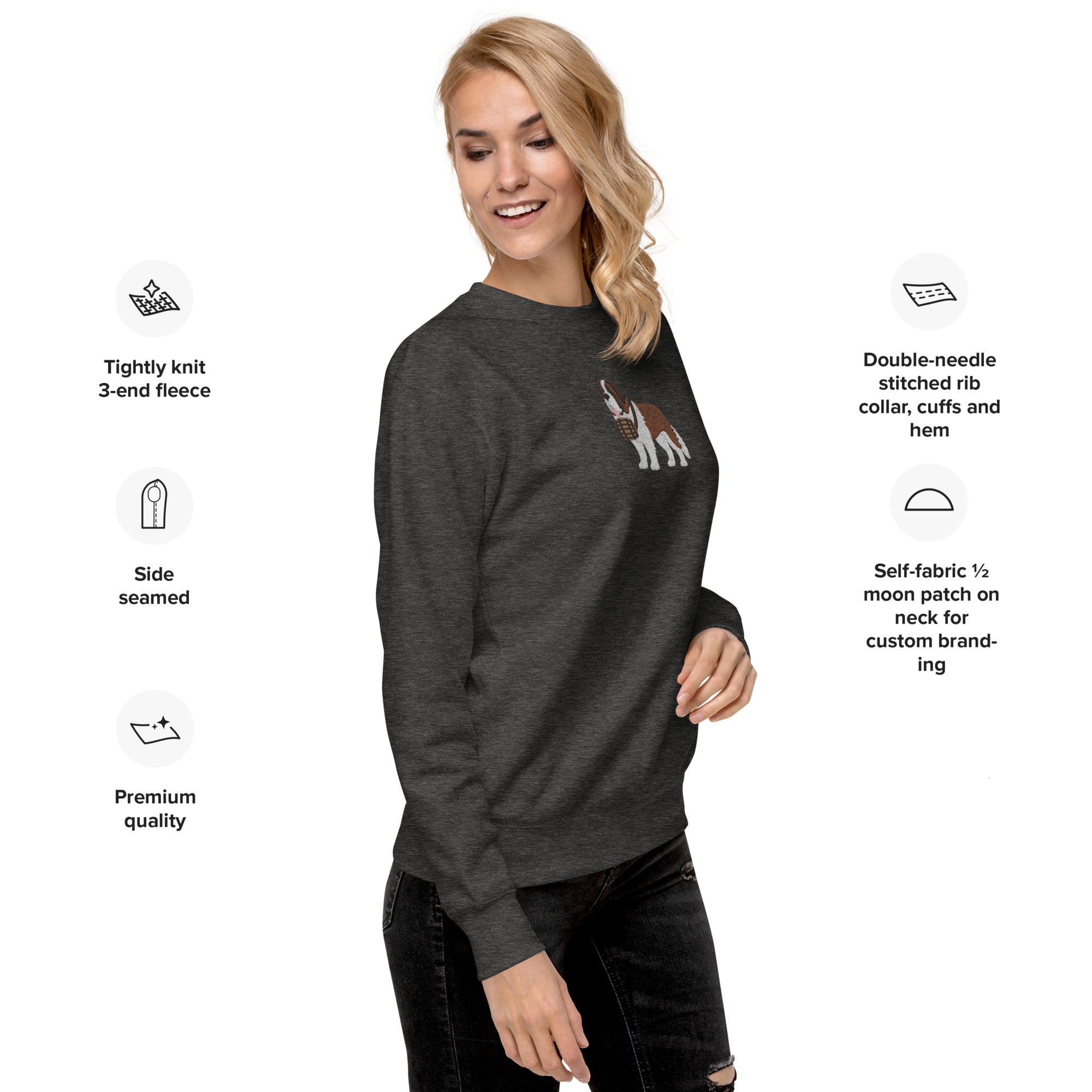 Embroidered Saint Bernard Sweatshirt - Lucy + Norman