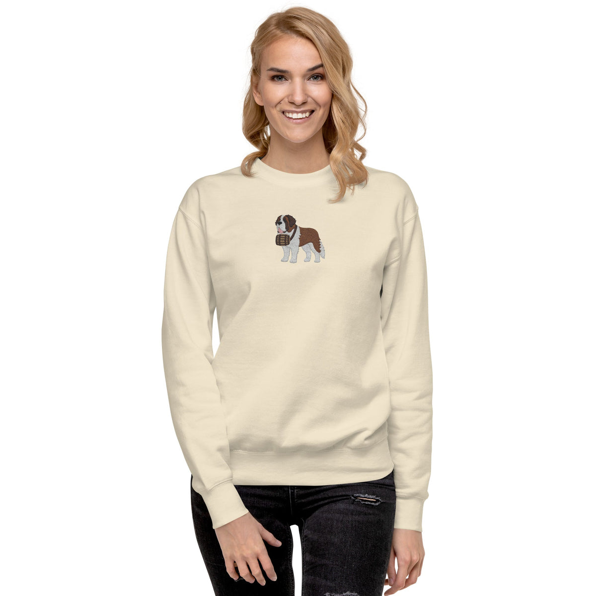 Embroidered Saint Bernard Sweatshirt - Lucy + Norman