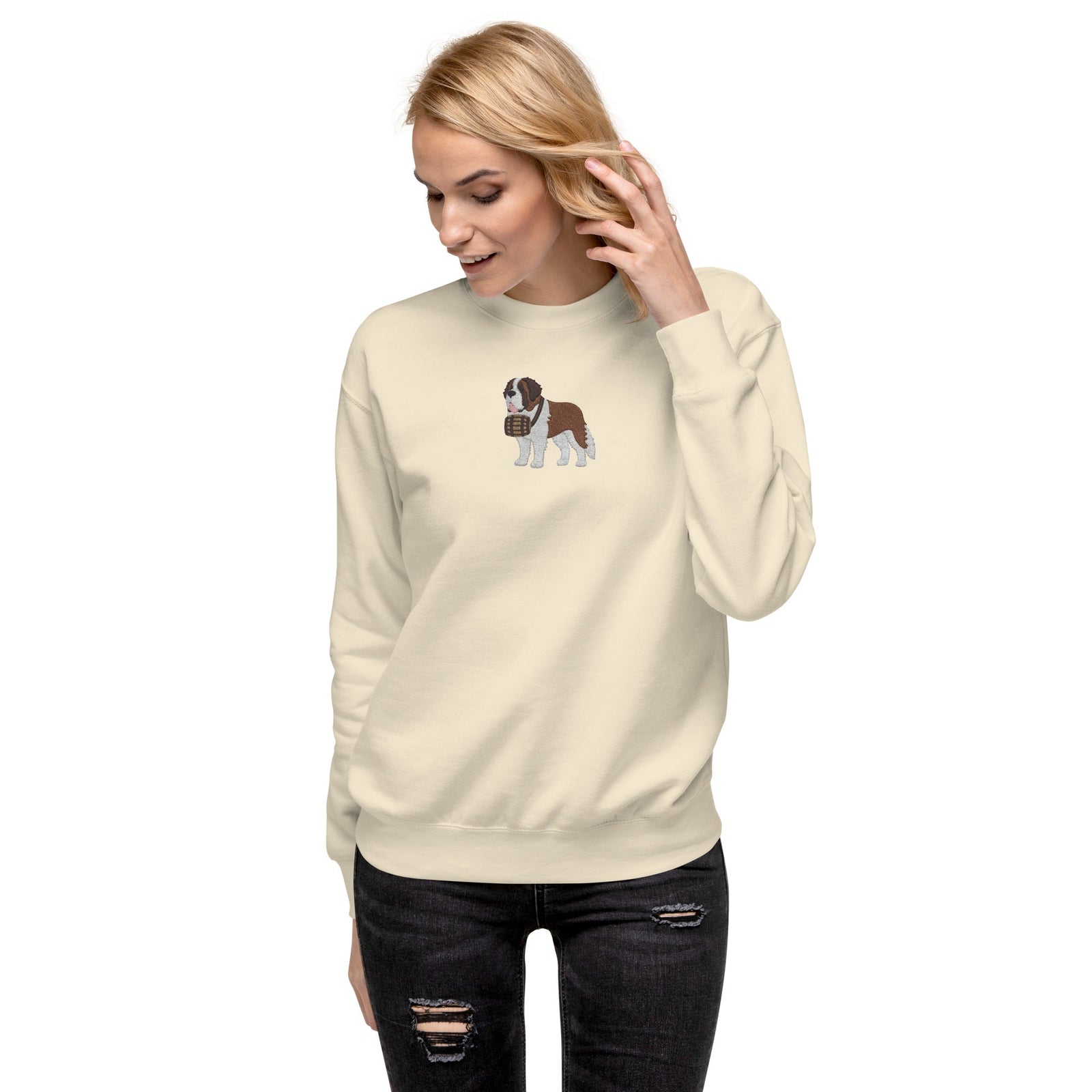 Embroidered Saint Bernard Sweatshirt - Lucy + Norman