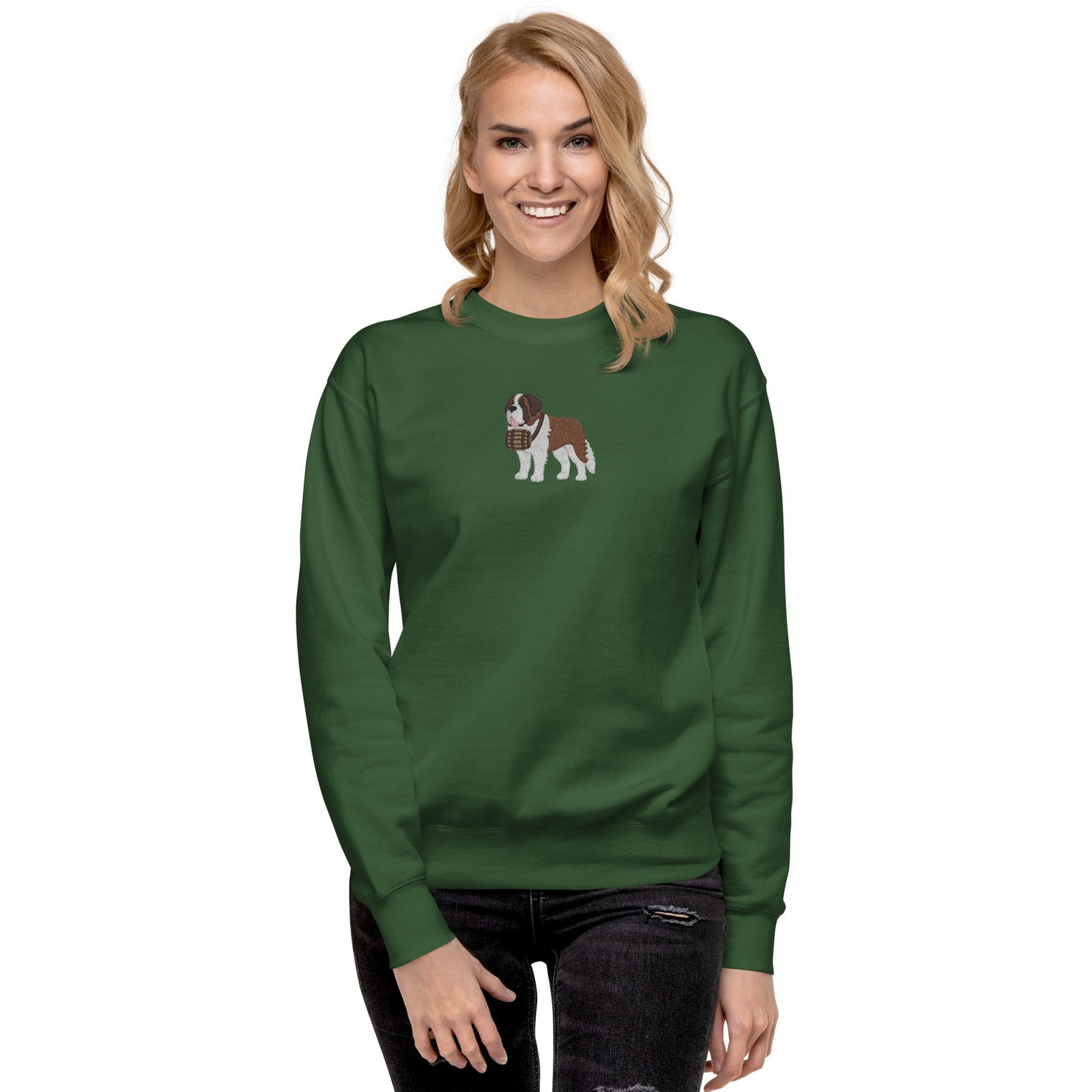 Embroidered Saint Bernard Sweatshirt - Lucy + Norman