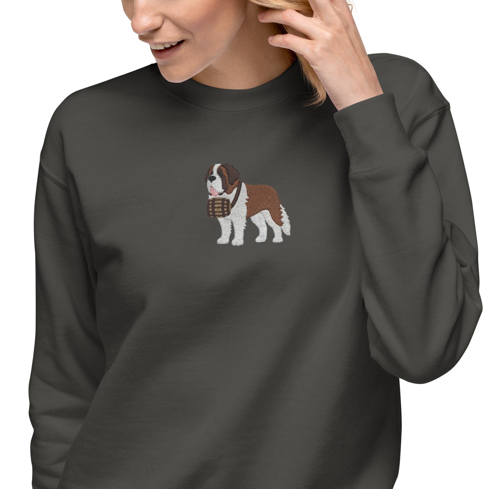 Embroidered Saint Bernard Sweatshirt - Lucy + Norman